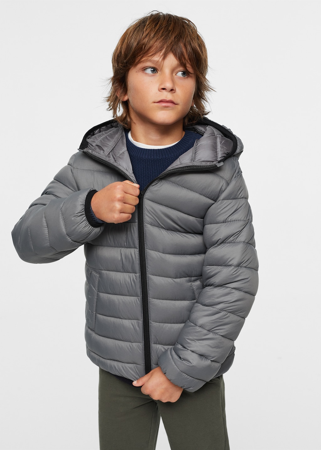 Hood quilted coat - Medium plane