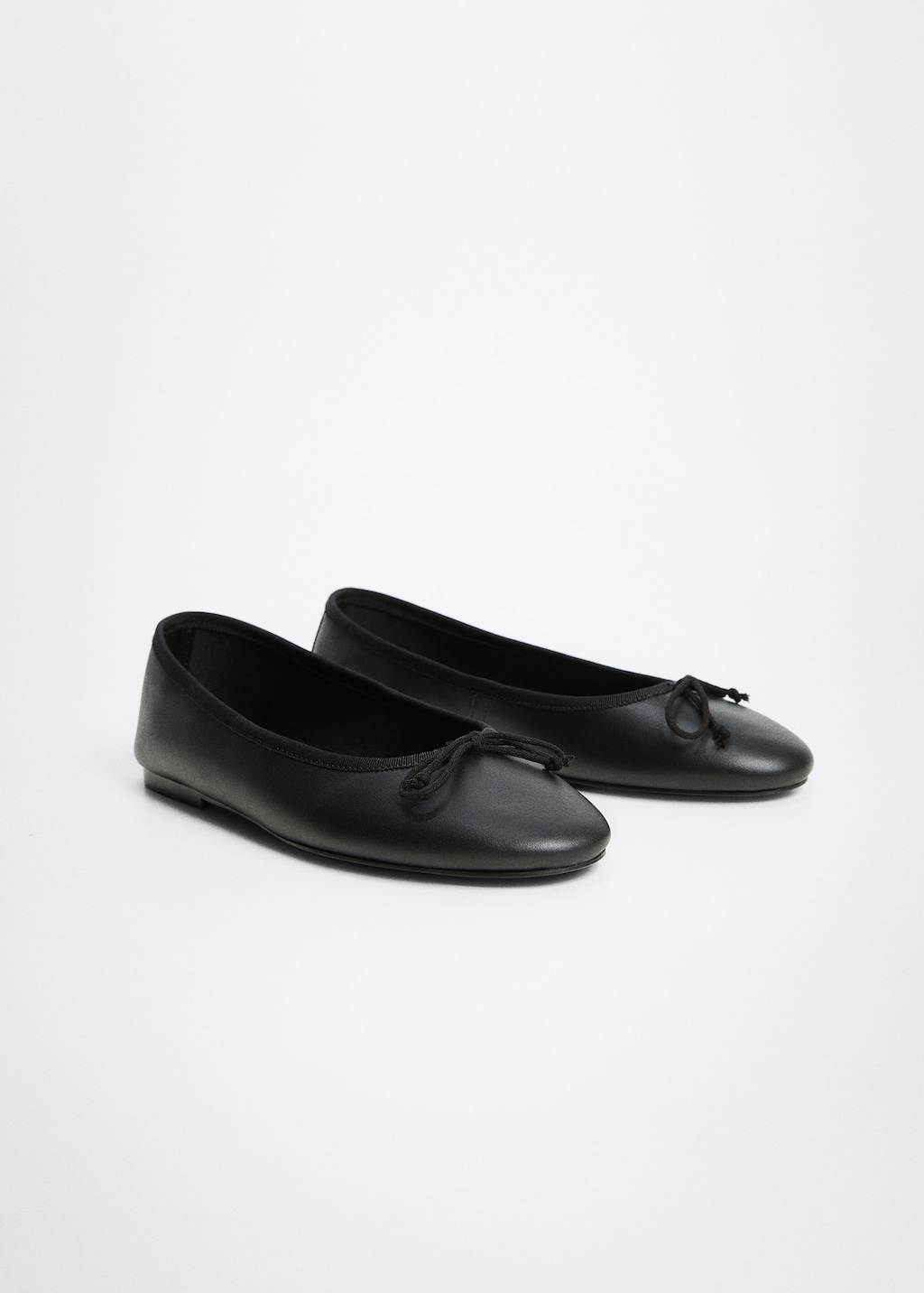 Leather ballet flats with bow - Medium plane