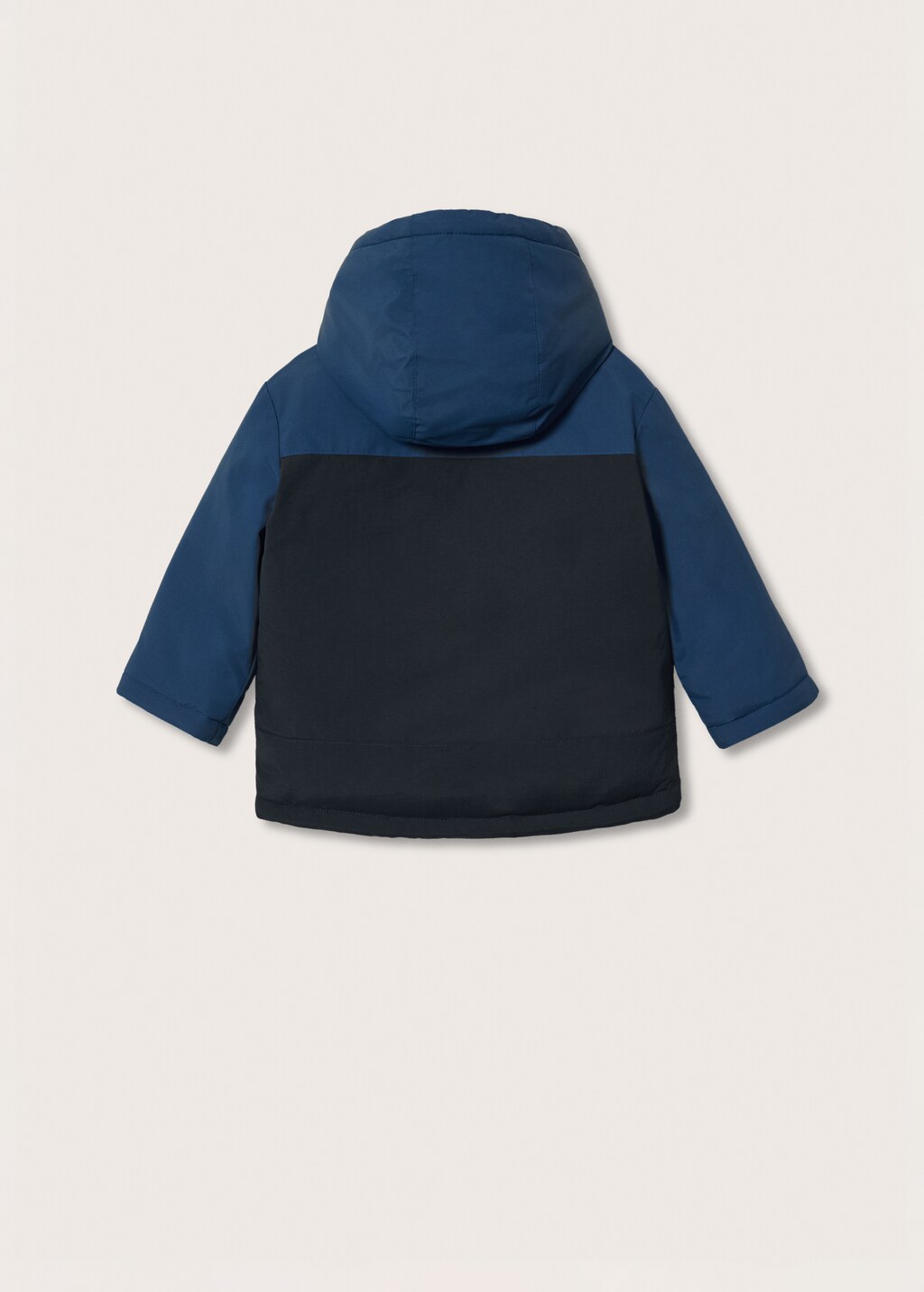 Bicolor quilted anorak - Reverse of the article