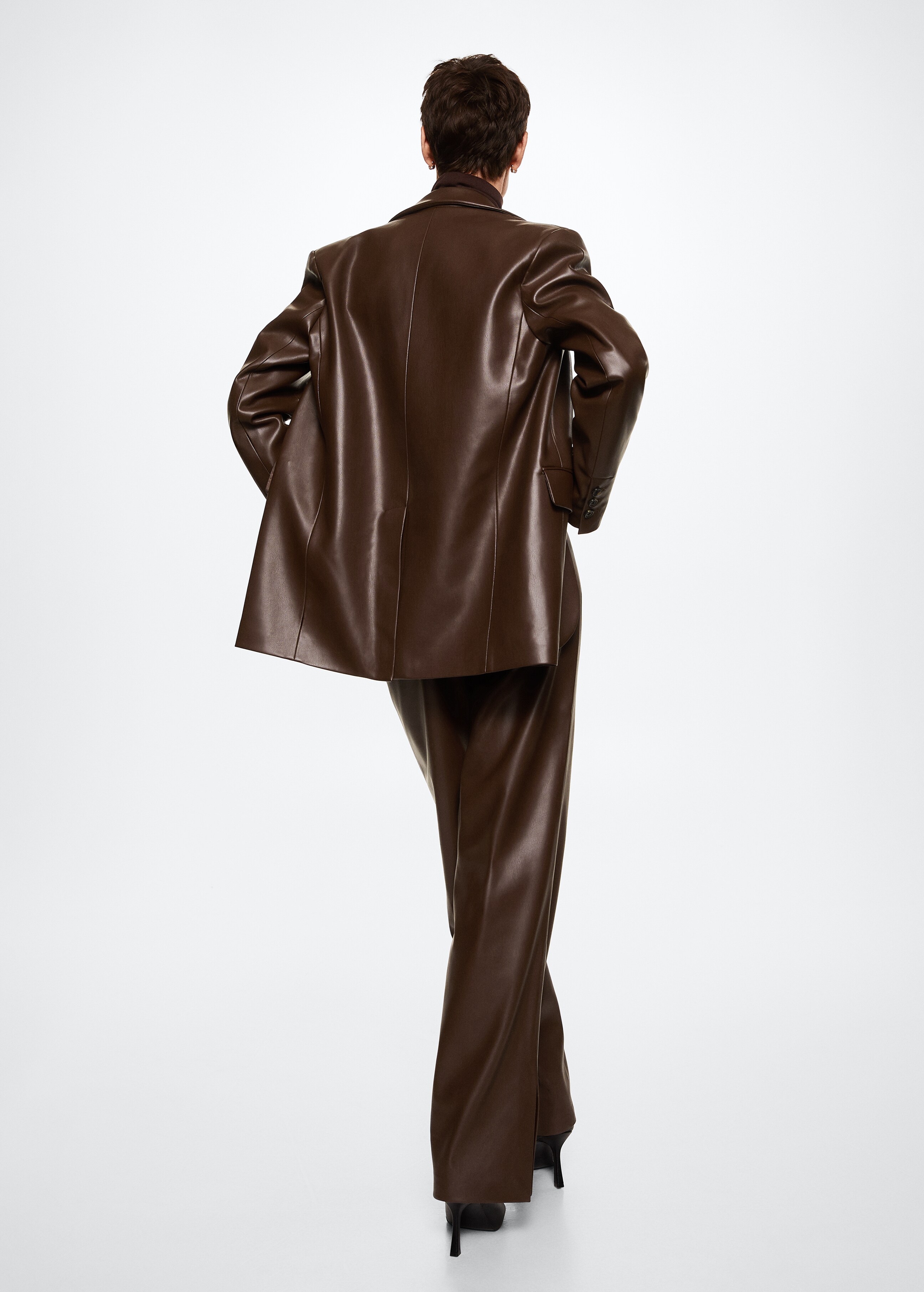 Leather-effect oversized jacket - Reverse of the article