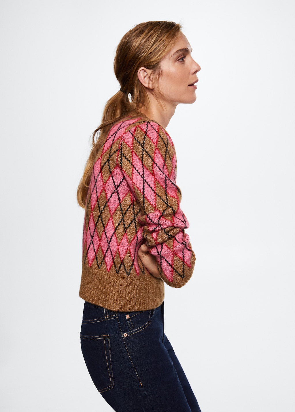 Rhombus design sweater - Details of the article 1