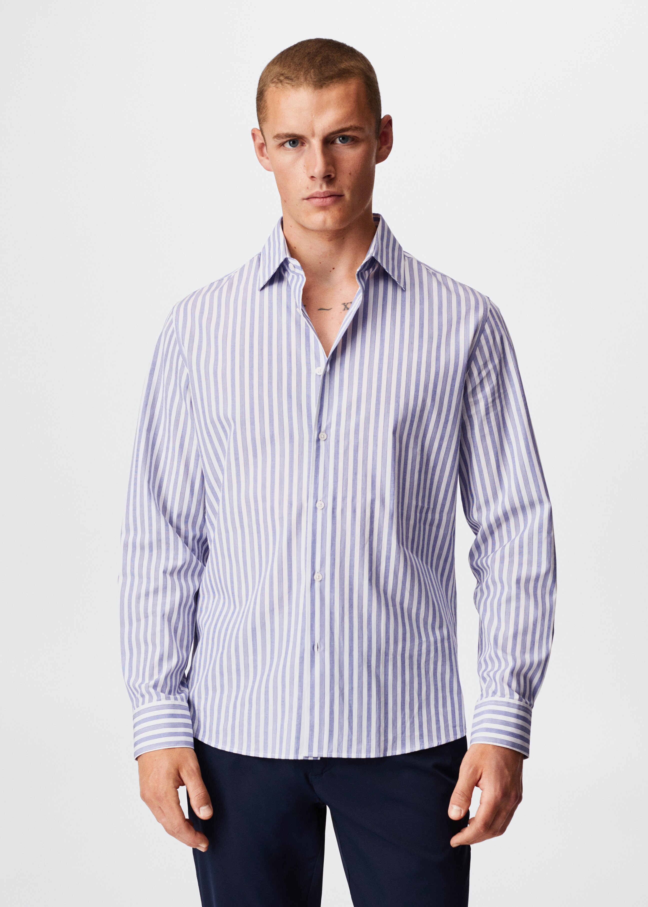 Camisa slim fit ratlles - Pla mig