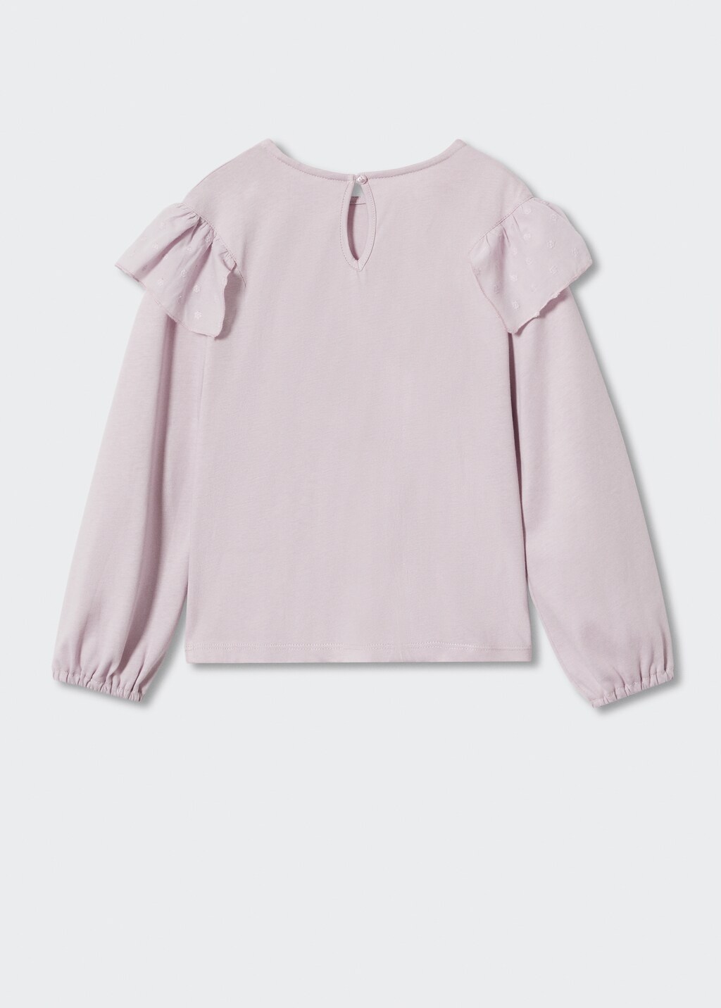 Long-sleeved t-shirt with ruffle - Reverse of the article