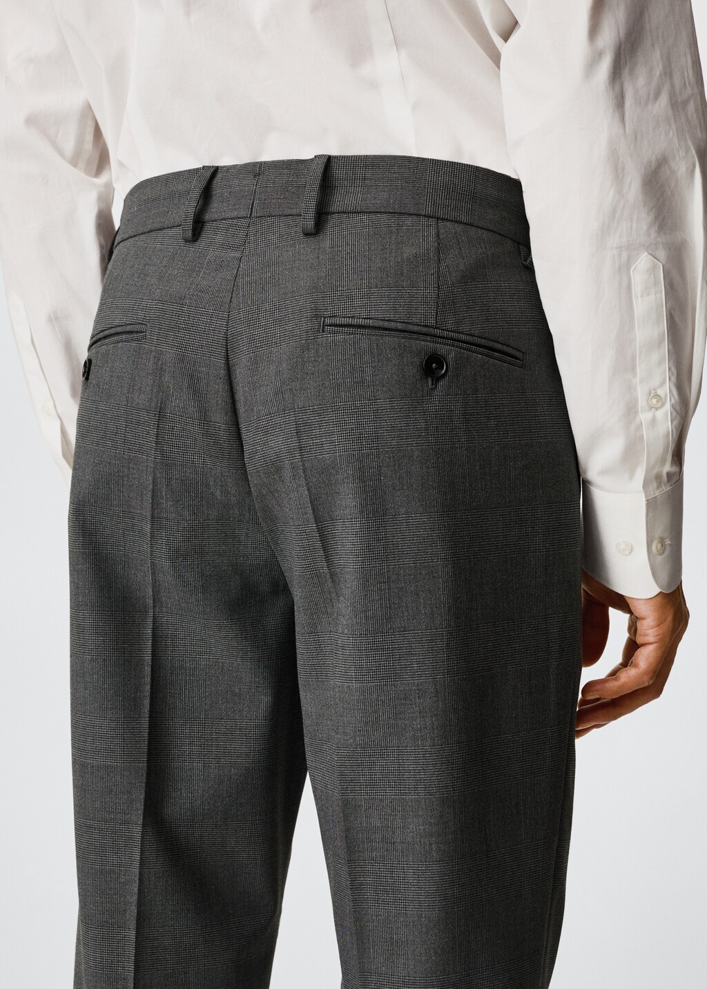 Slim fit check suit trousers - Details of the article 1