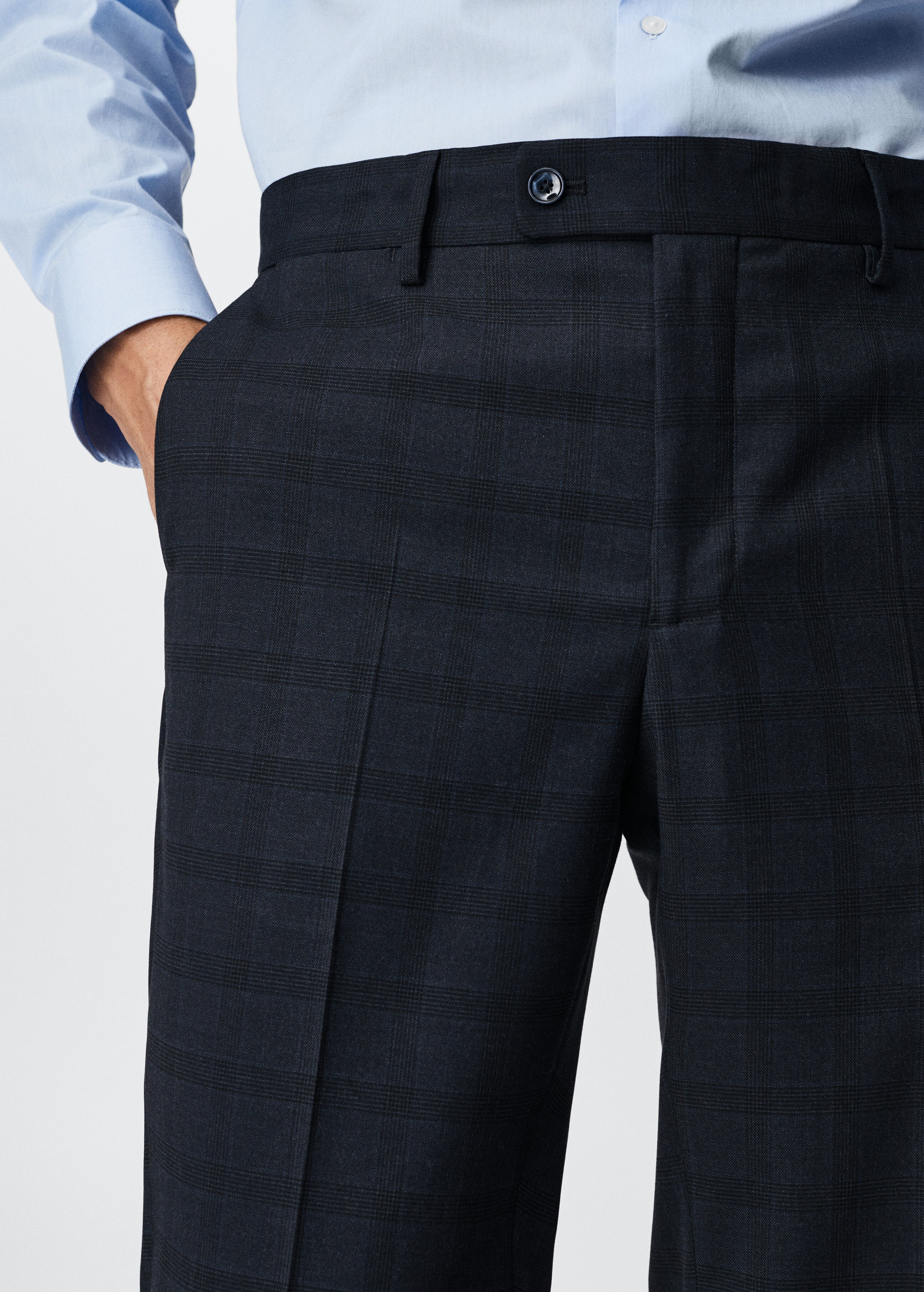Slim fit check suit trousers - Details of the article 1