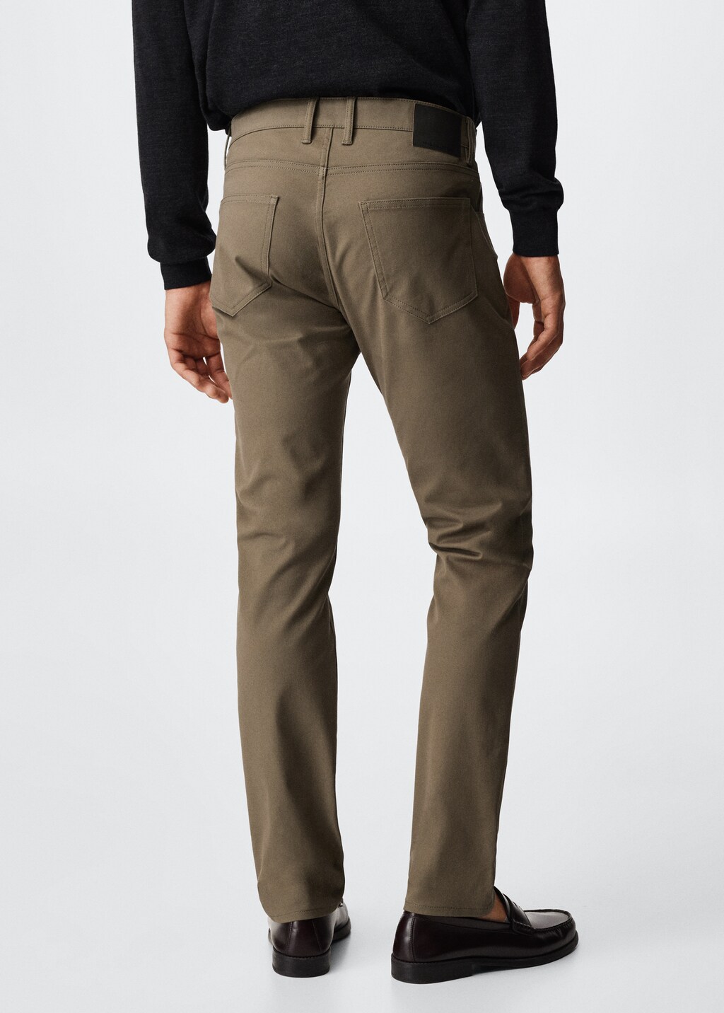 Slim fit denim-effect serge trousers - Reverse of the article