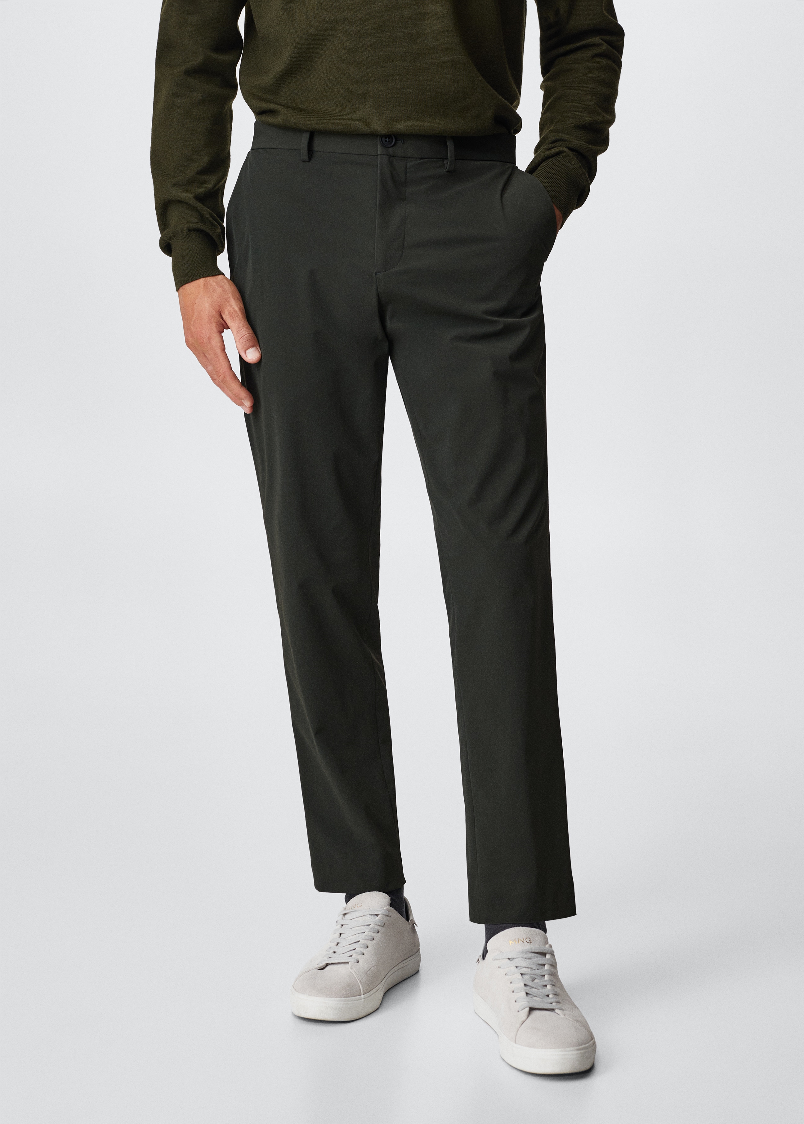 Slim-fit stretch suit pants - Medium plane