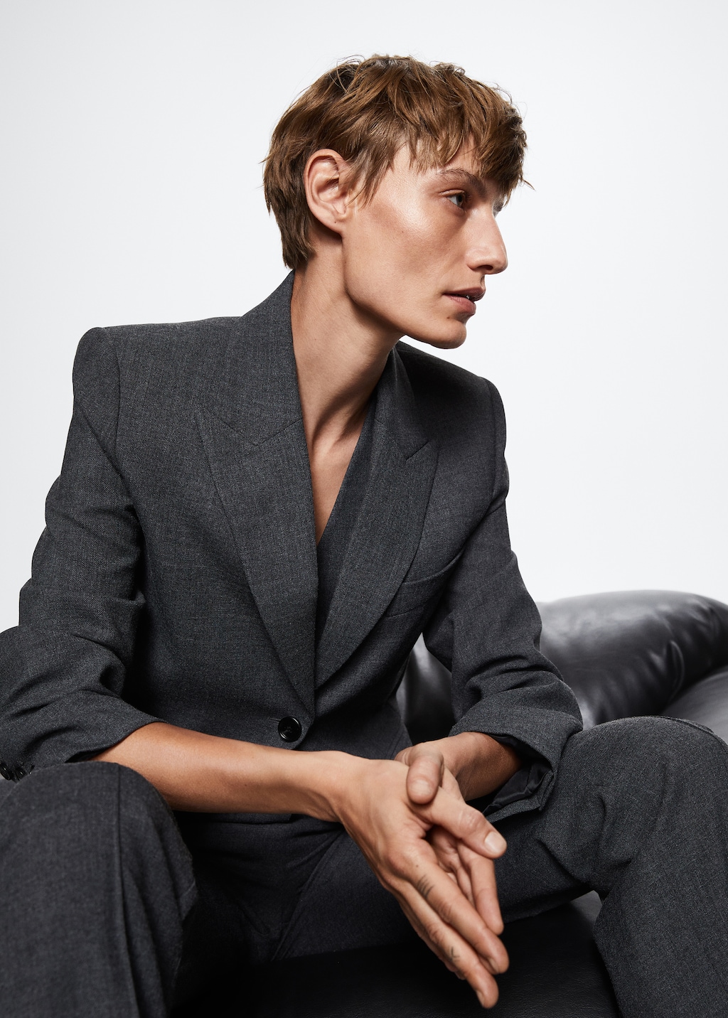 Structured wool suit jacket - Women | MANGO OUTLET Latvia