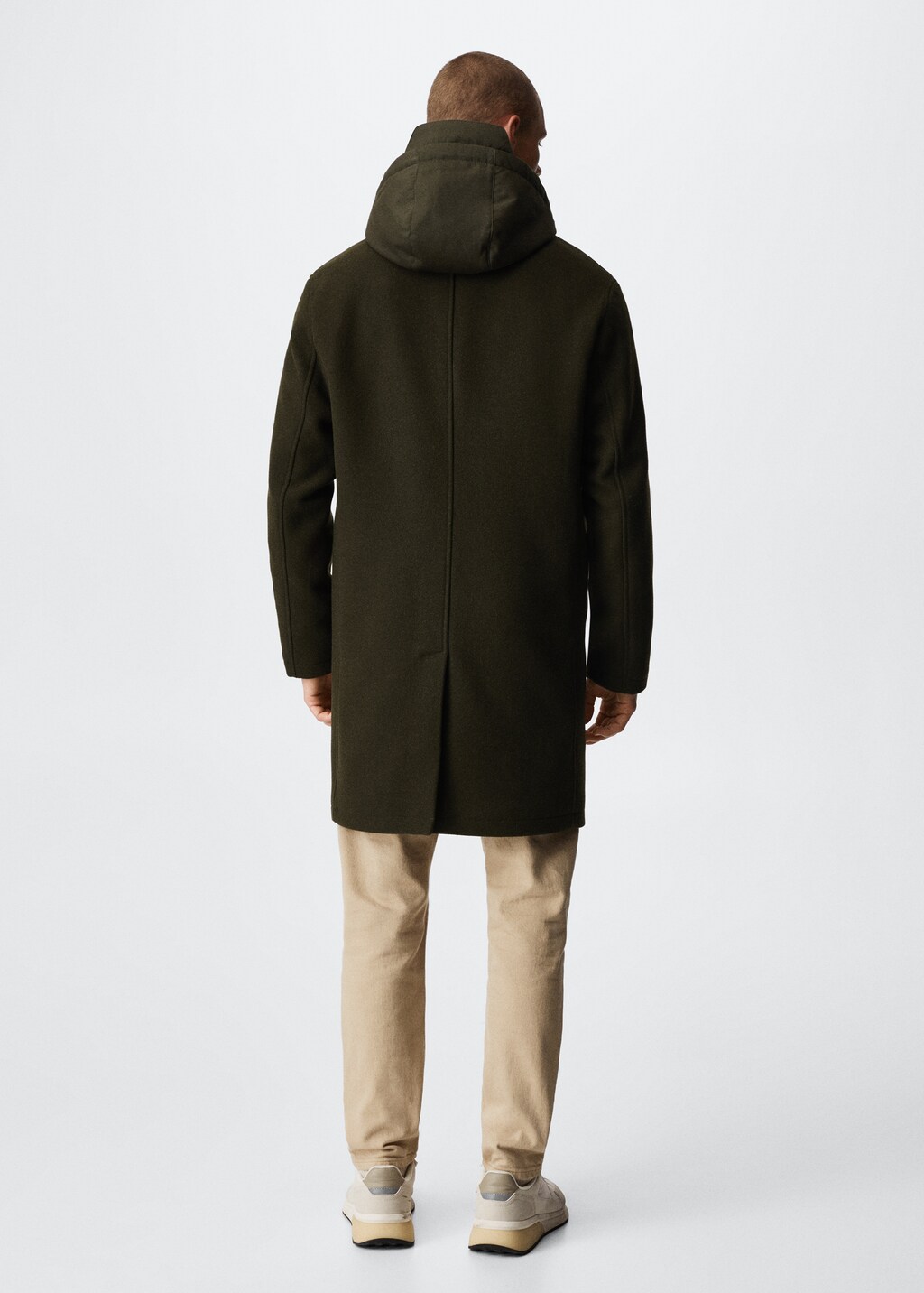 Detachable hood wool coat - Reverse of the article