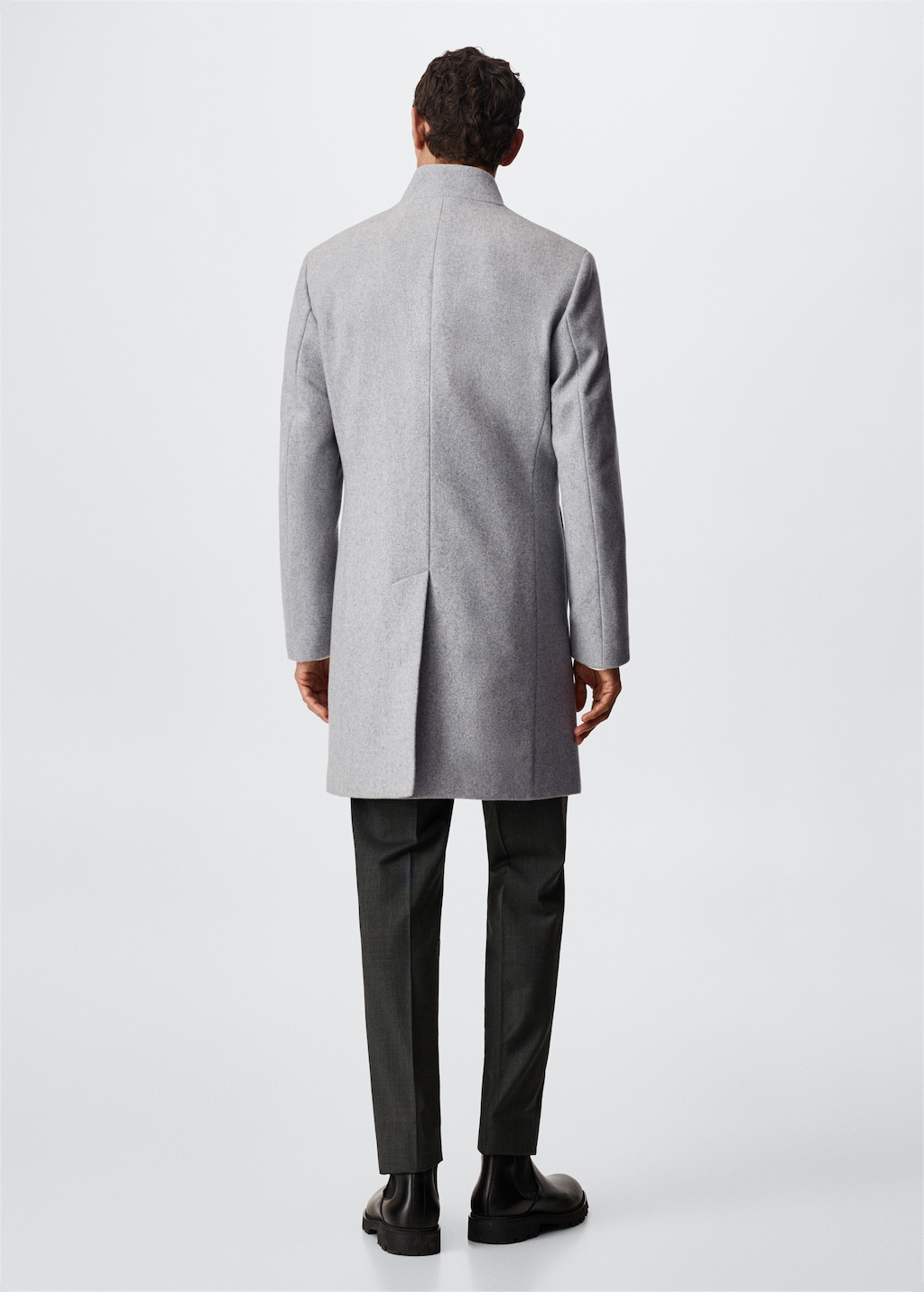 Long recycled wool coat - Reverse of the article