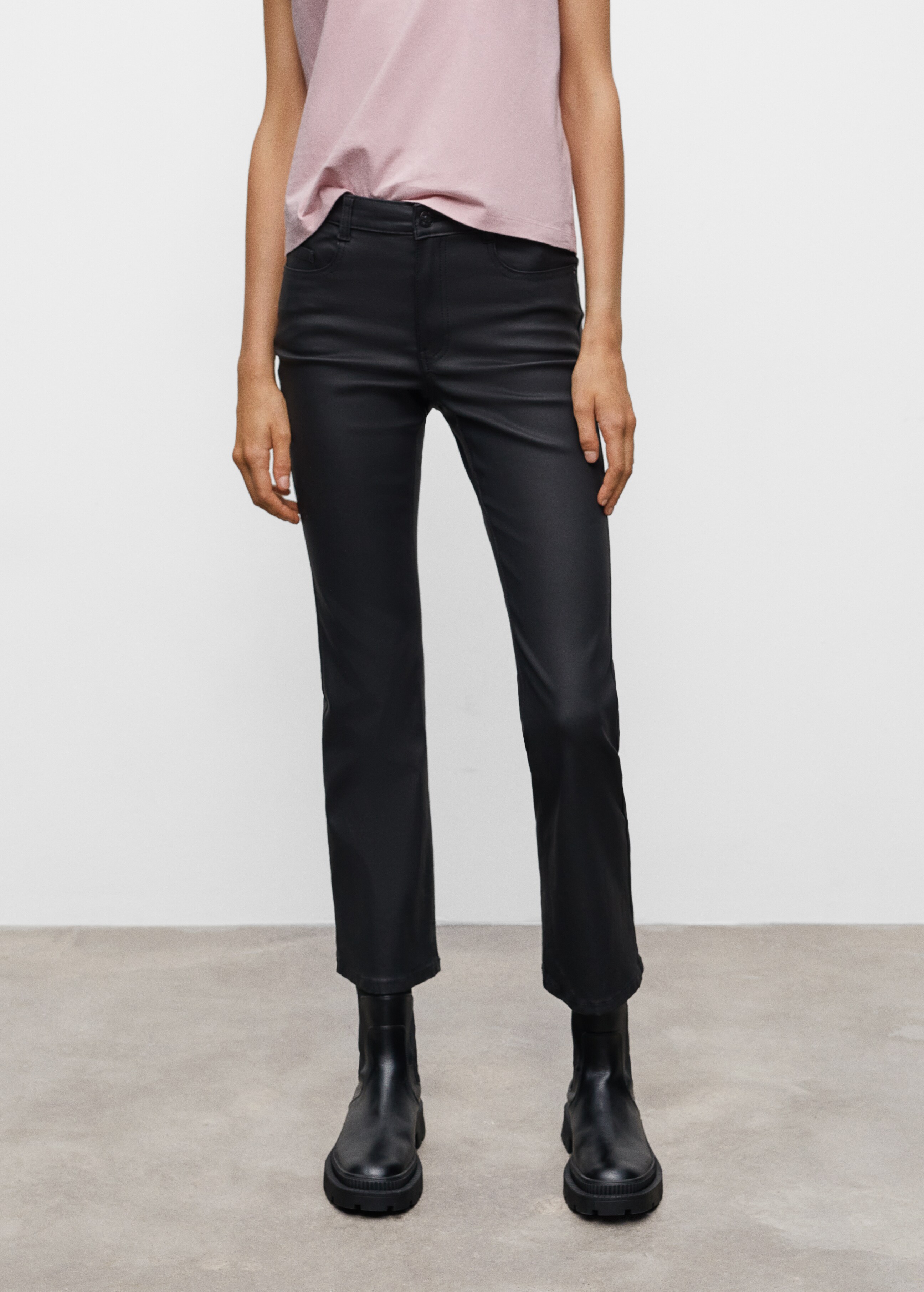Coated skinny-fit trousers - Details of the article 1
