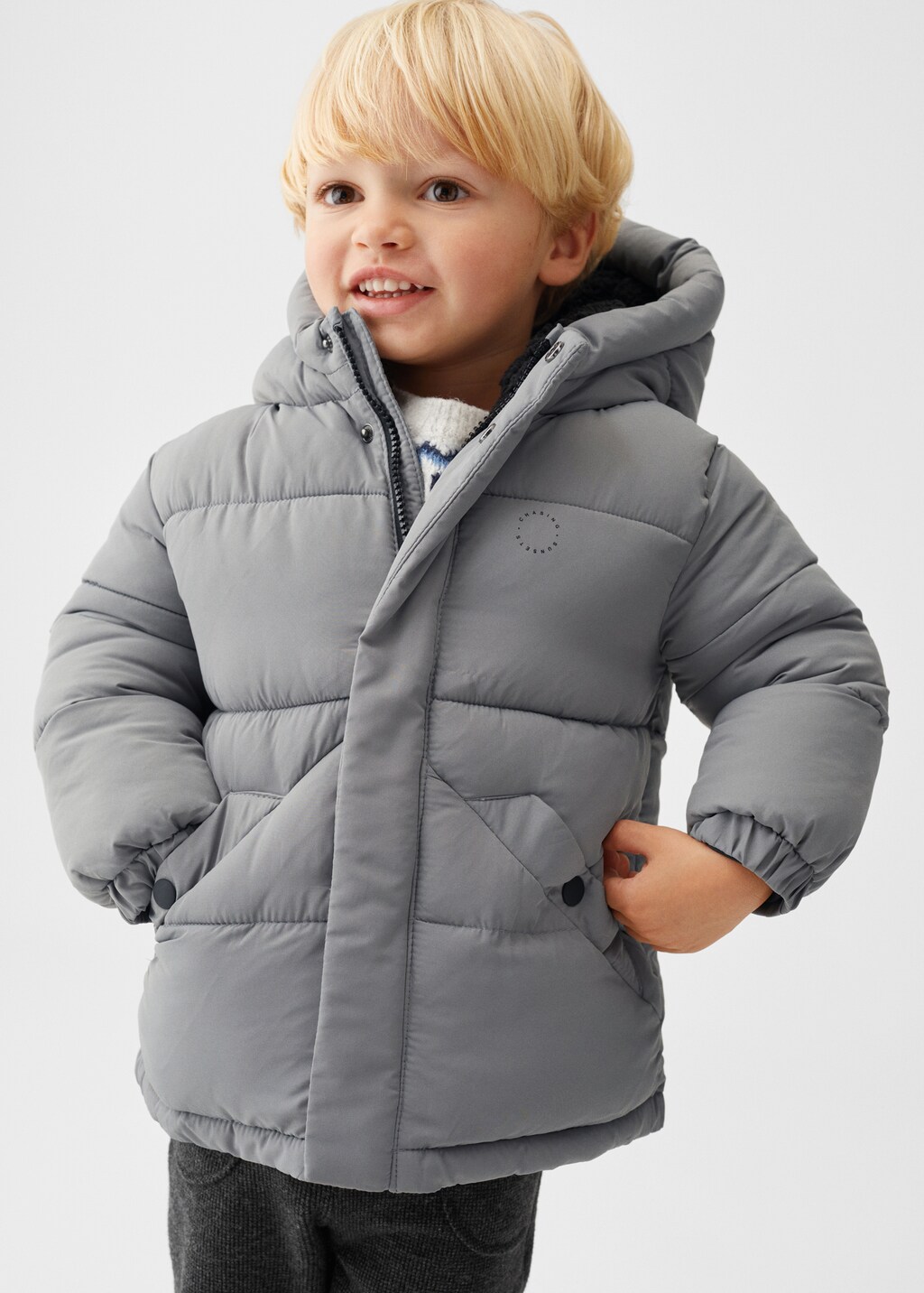 Hood quilted coat - Medium plane