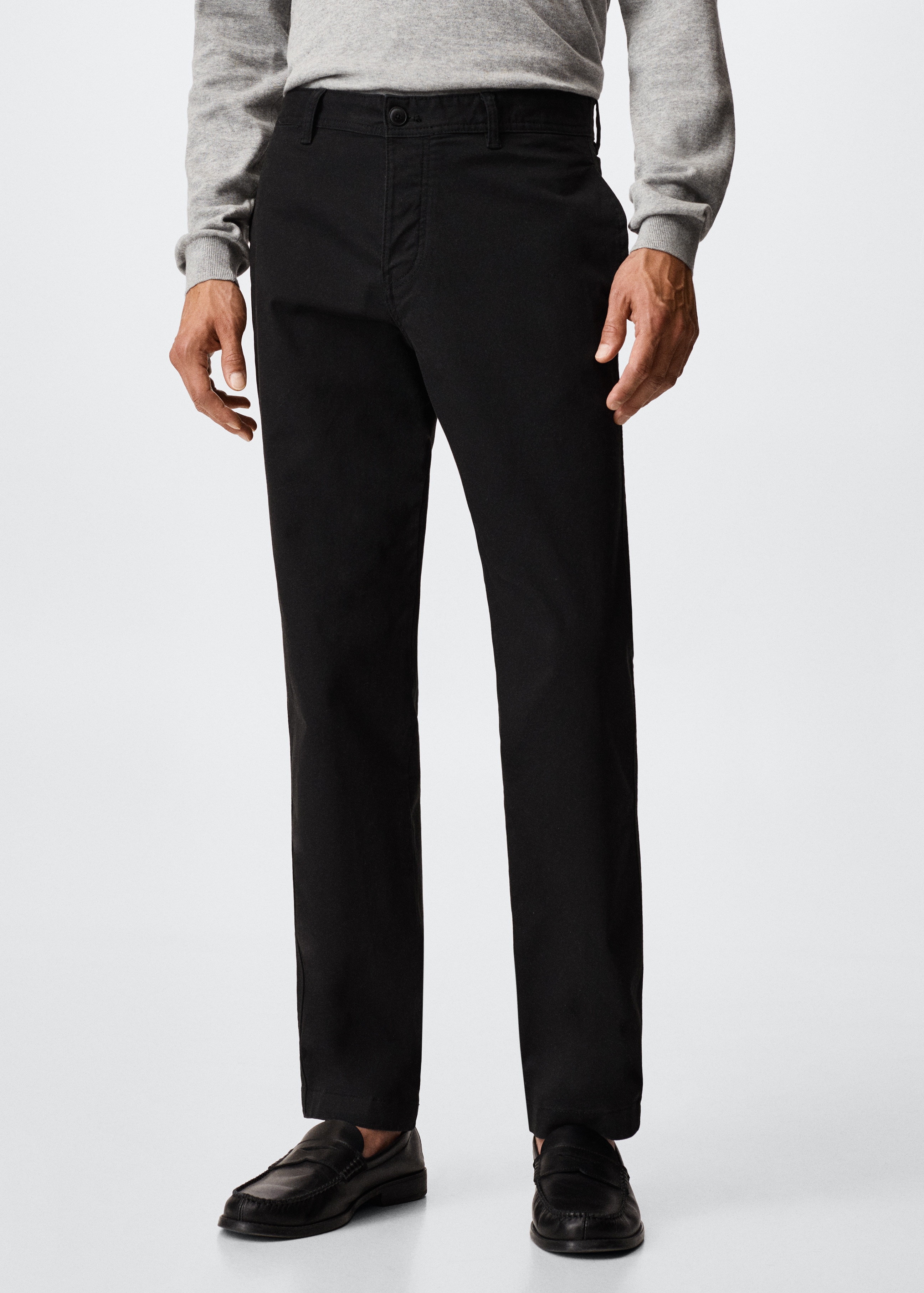 Straight-fit chino trousers - Medium plane
