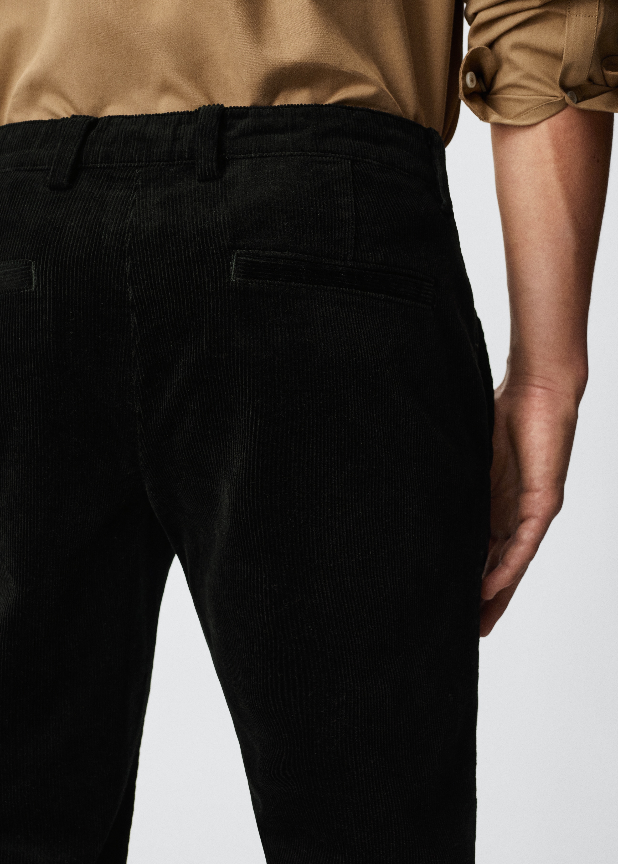 Tapered cropped corduroy pants