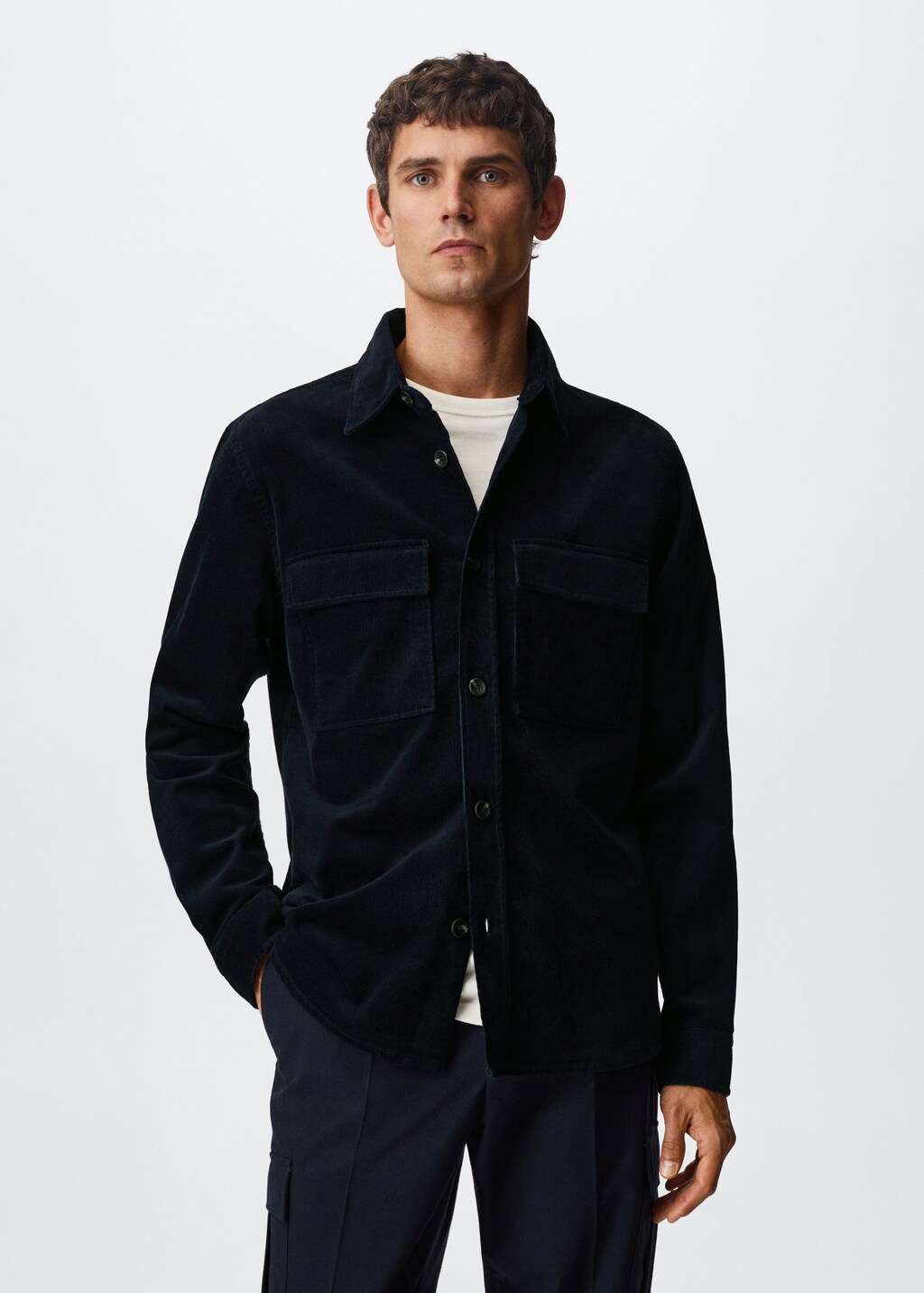 Corduroy pockets overshirt  - Medium plane