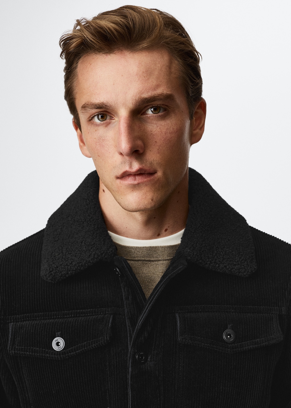 Faux shearling-lined corduroy jacket - Details of the article 1