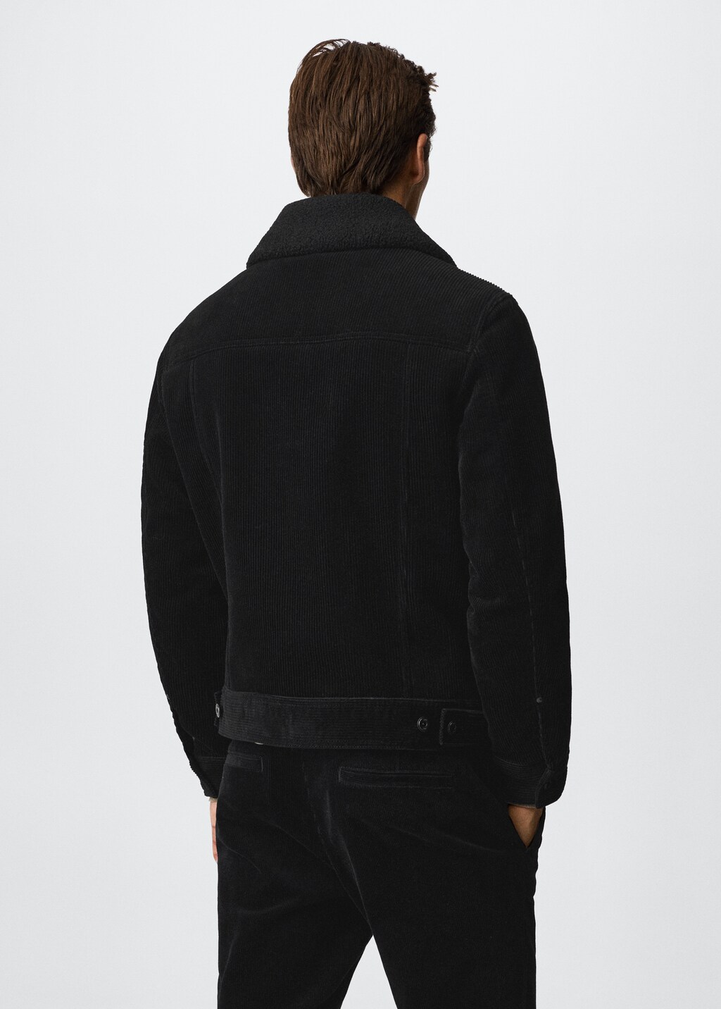 Faux shearling-lined corduroy jacket - Reverse of the article