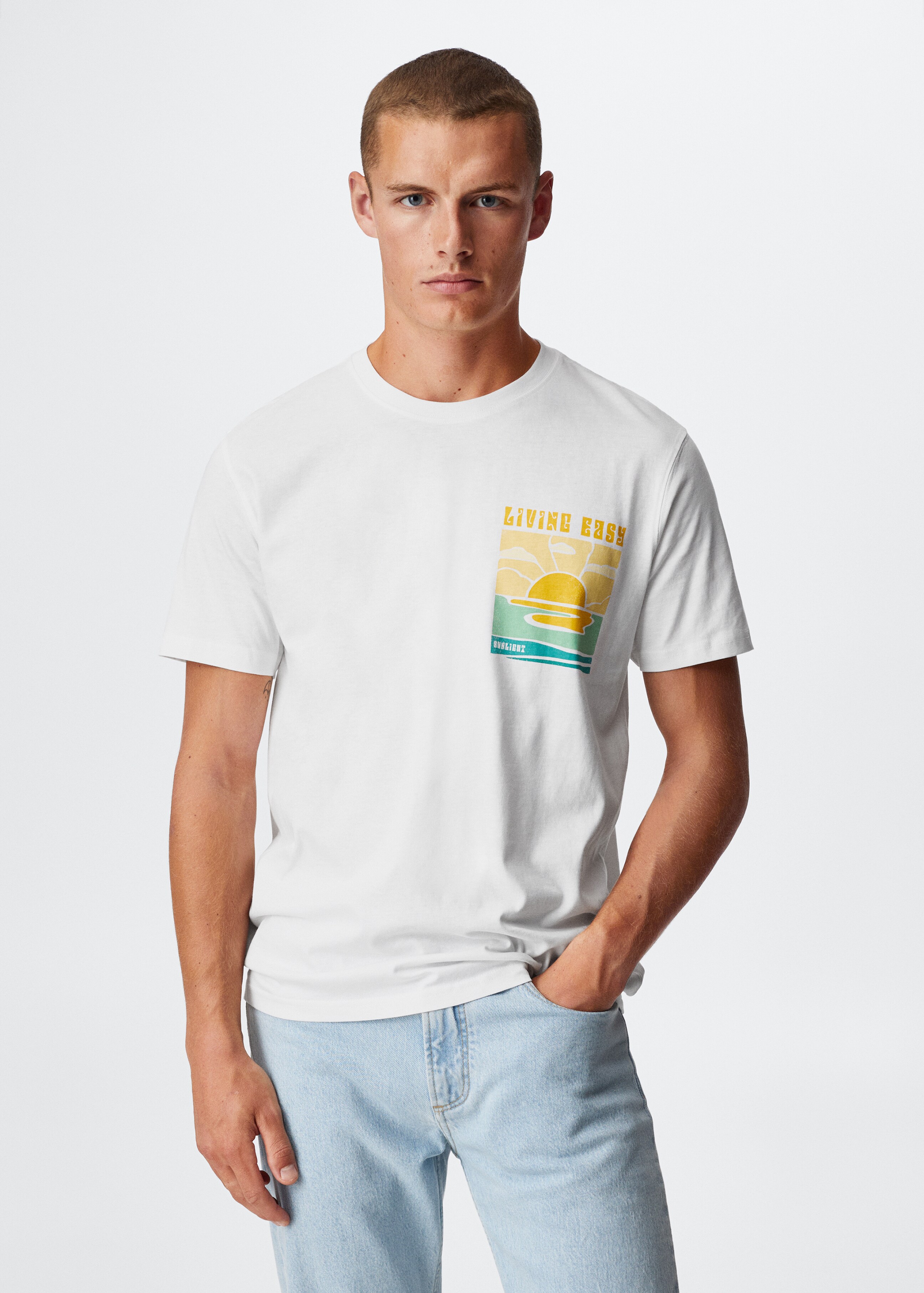 Camiseta estampada algodón - Plano medio