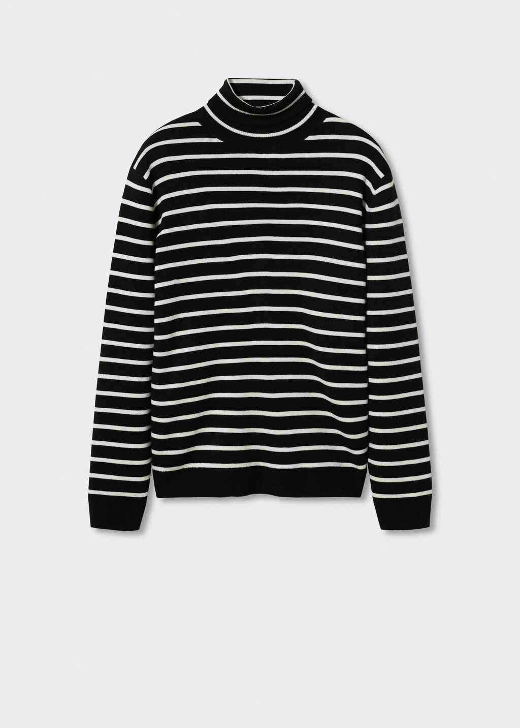 Stand-collar striped sweater - Article without model