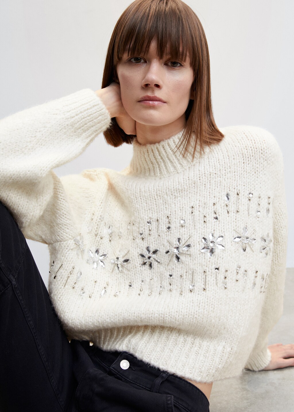 Crystal detail sweatshirt - Details of the article 1