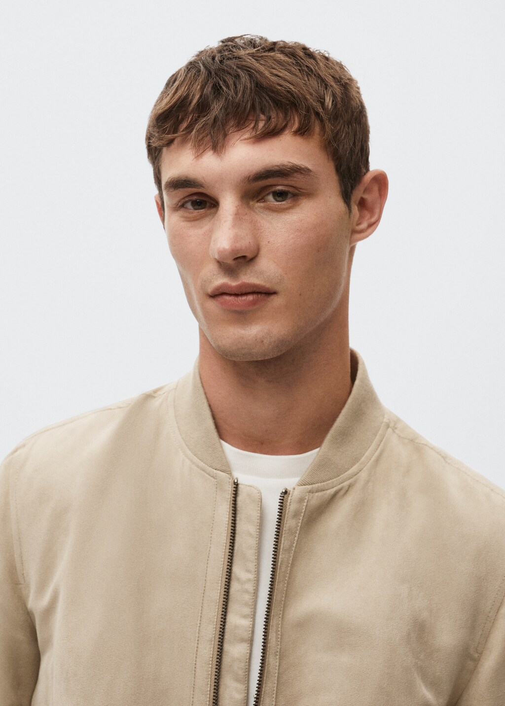 Suede-effect bomber jacket - Details of the article 1