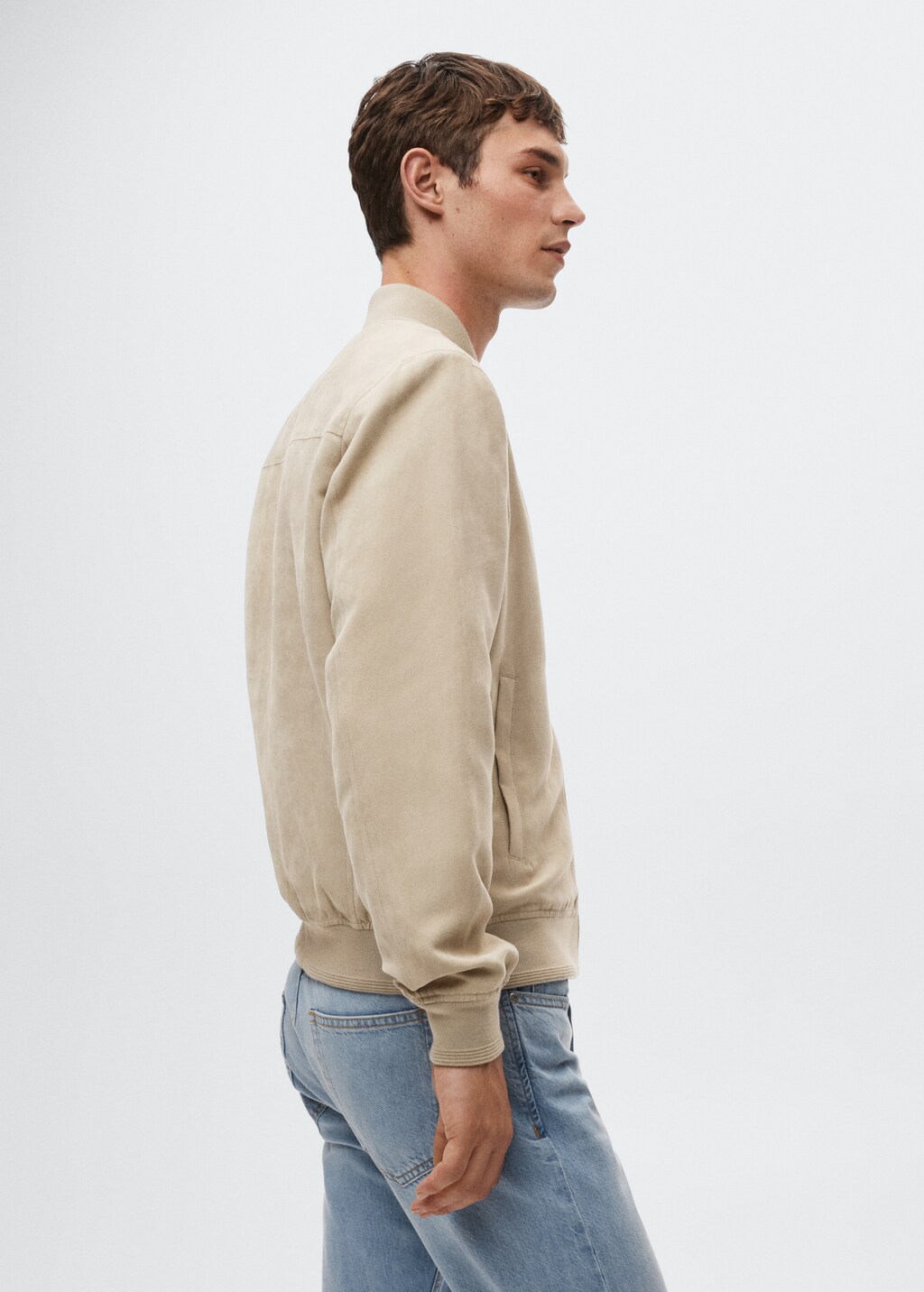 Suede-effect bomber jacket - Details of the article 2