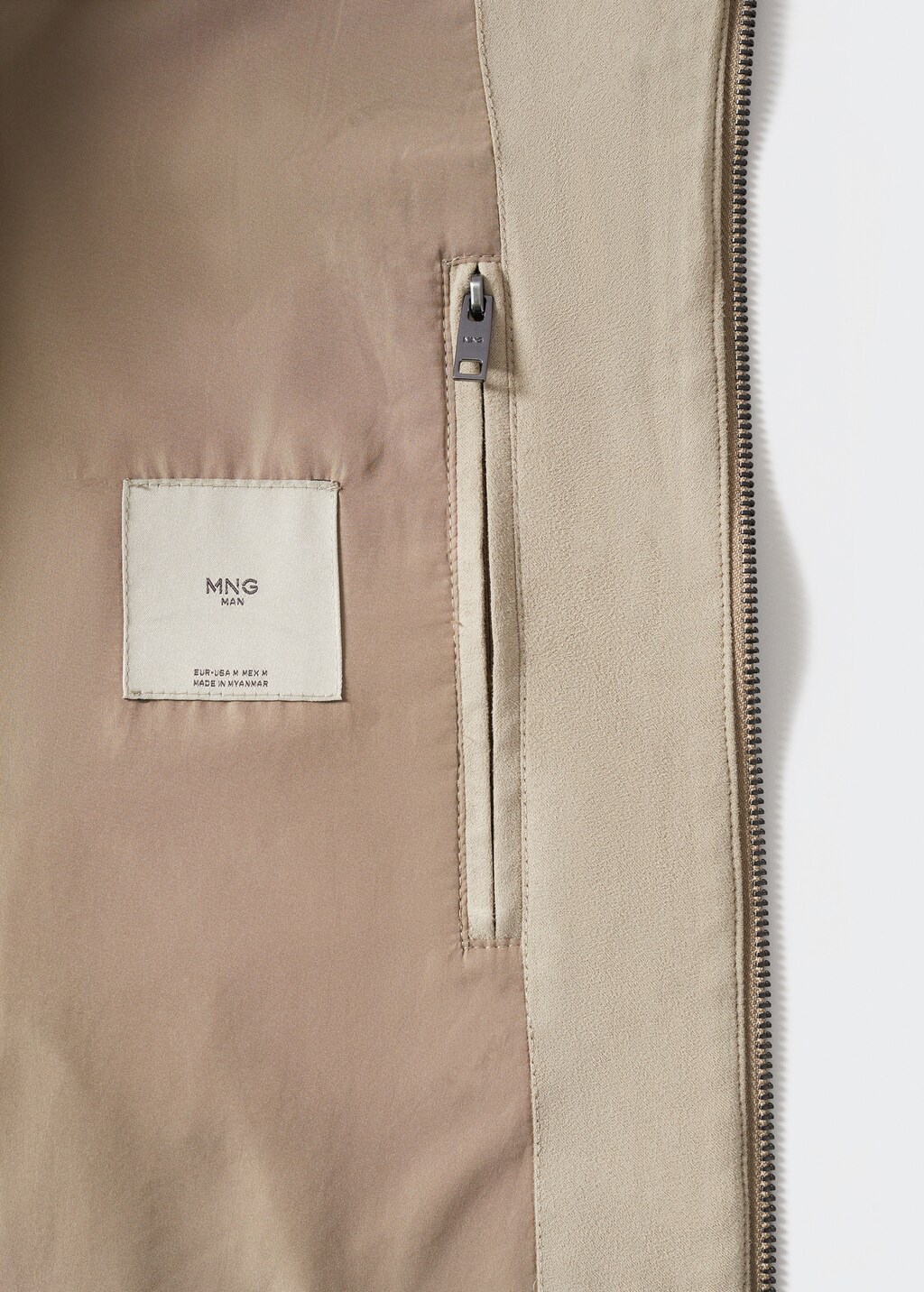 Suede-effect bomber jacket - Details of the article 8