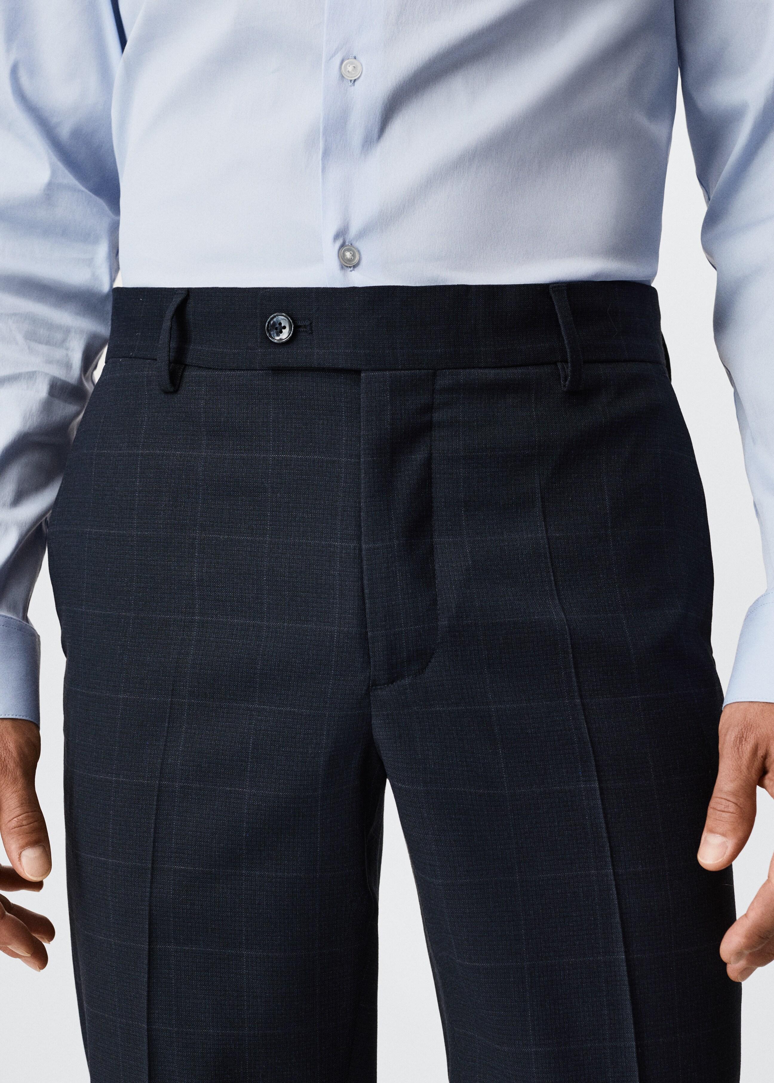Pantalón traje slim fit cuadros - Detalle del artículo 1