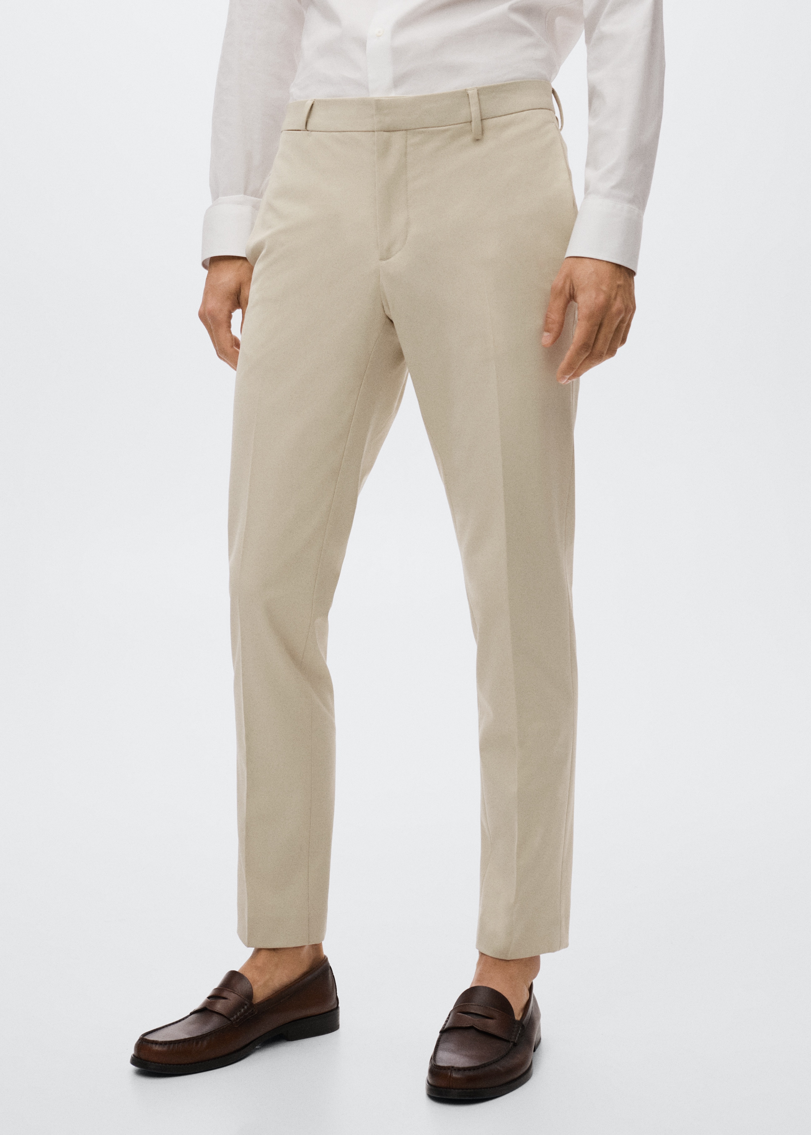 Super slim fit suit trousers - Medium plane