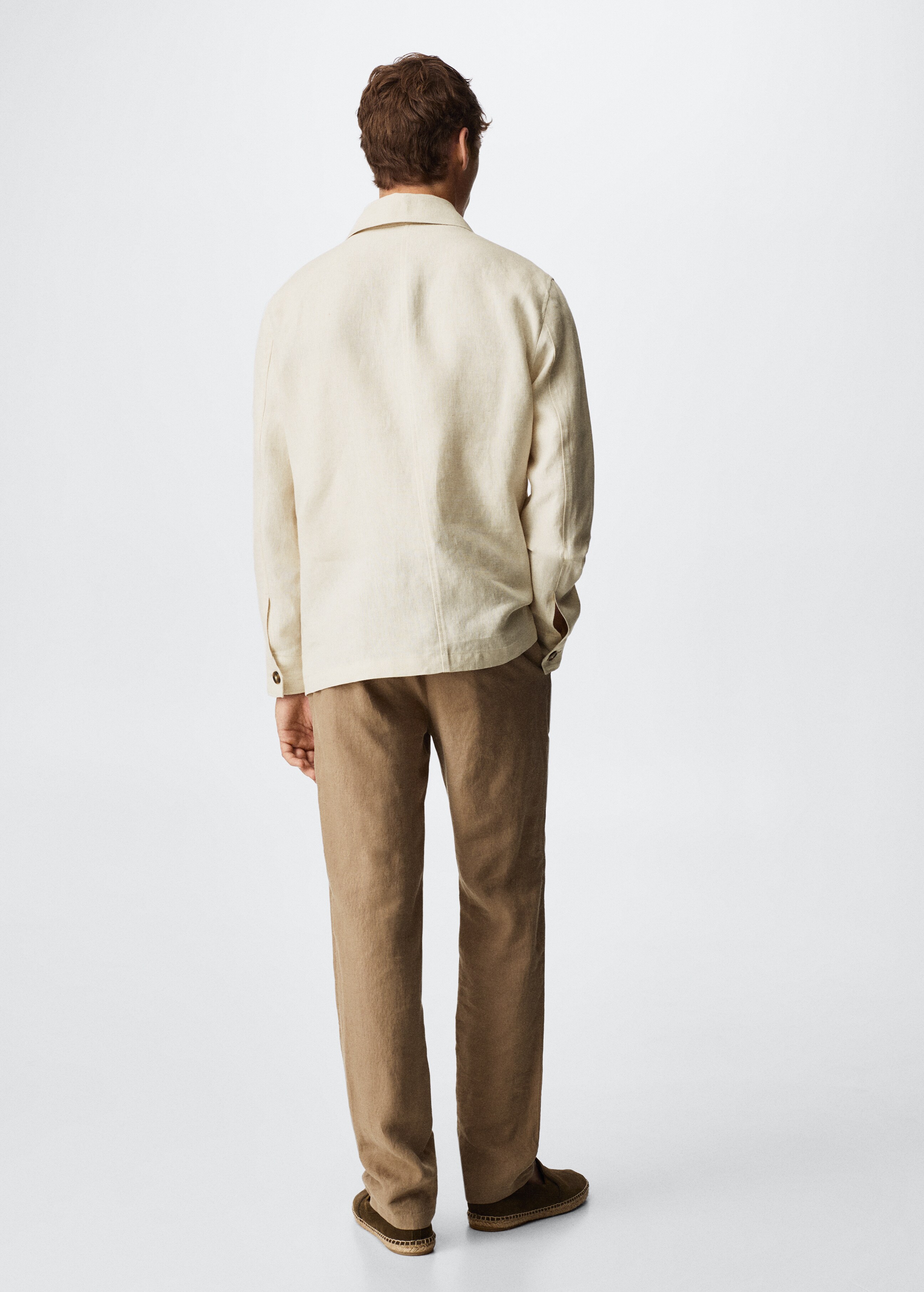 Linen worker jacket - Reverse of the article