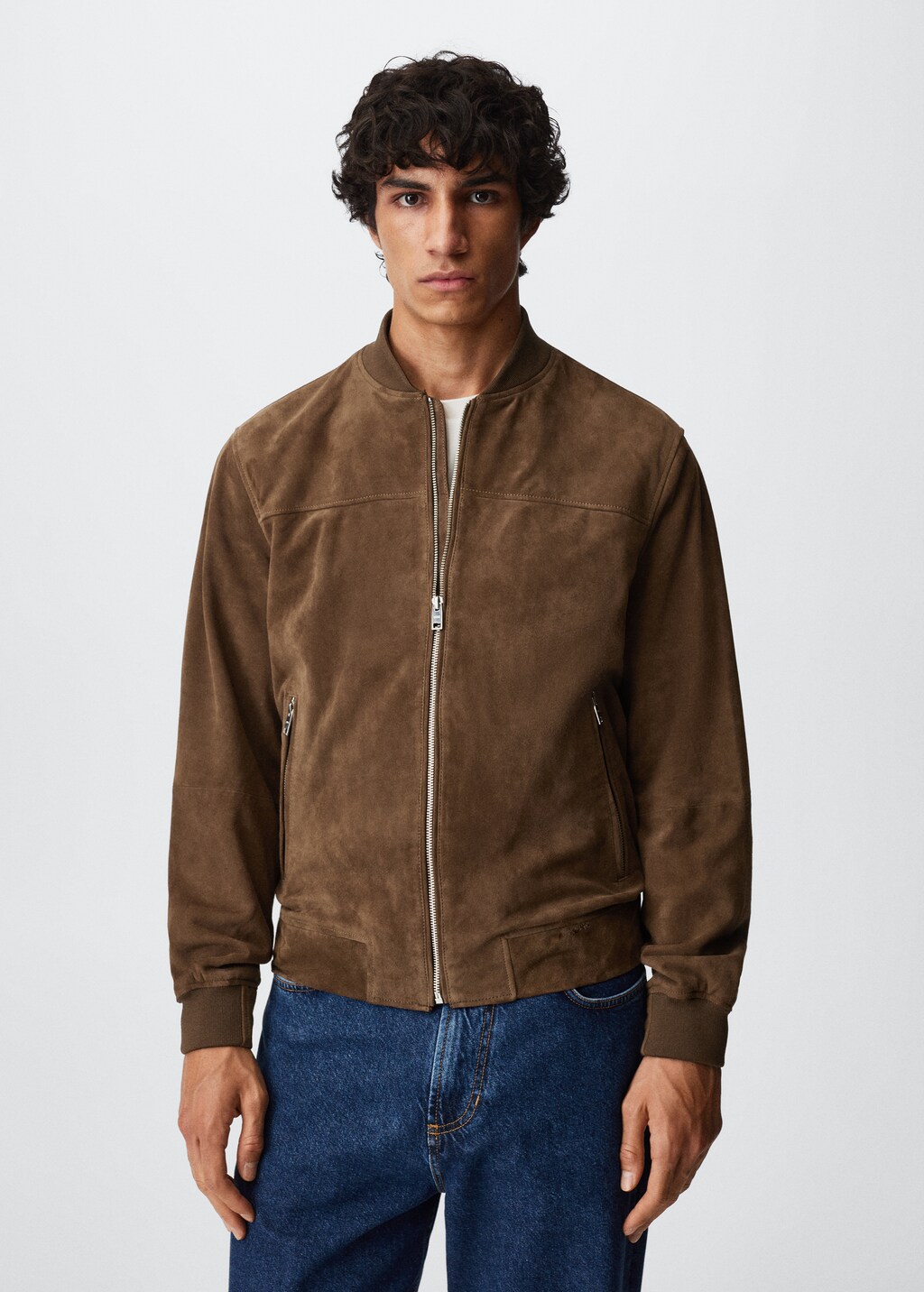 Suede bomber jacket - Medium plane