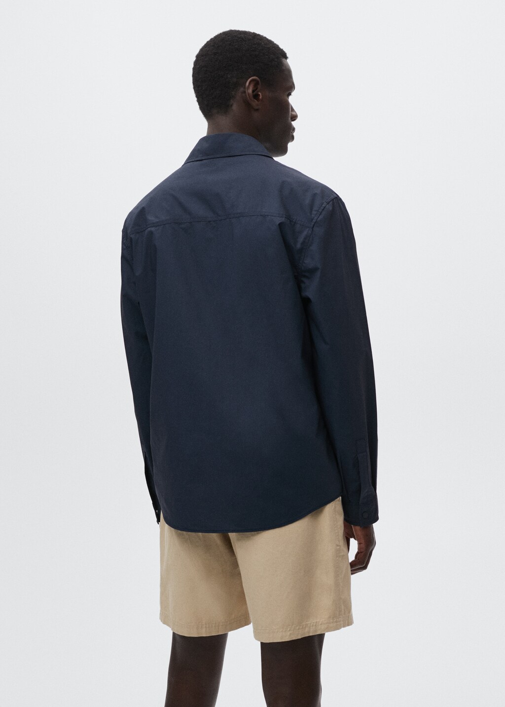 Chest-pocket cotton overshirt - Reverse of the article