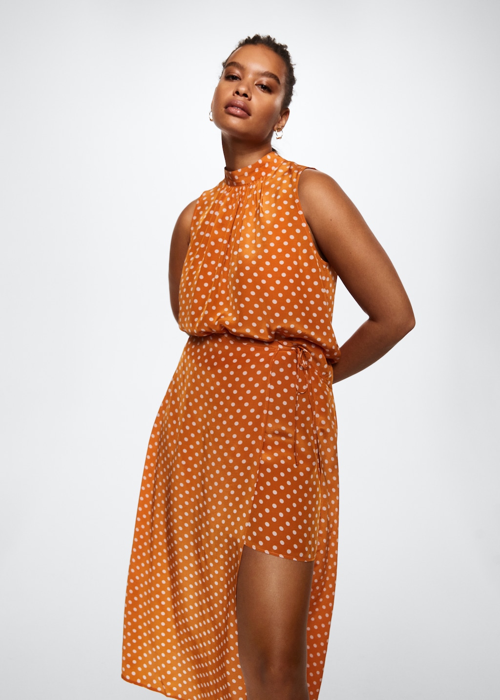 Mango polka dot midi dress best sale