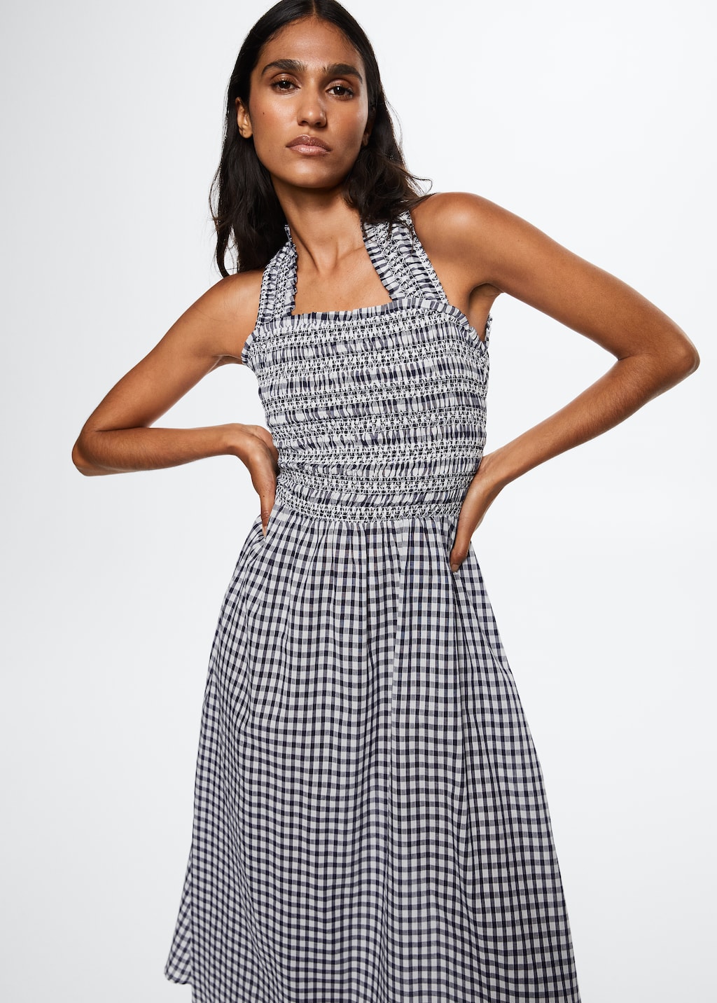 Gingham check cottoned dress - Medium plane