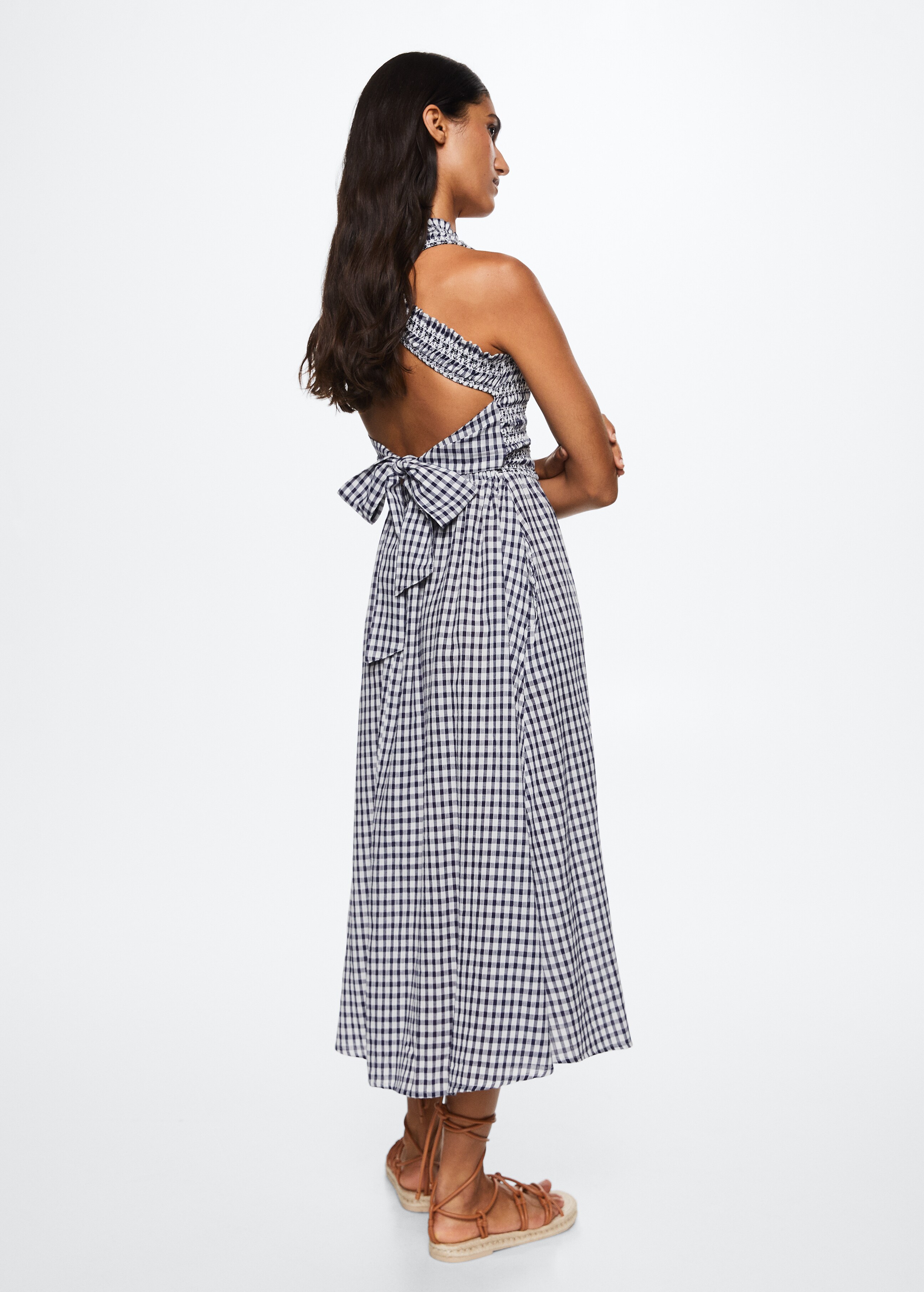 Gingham check cottoned dress - Reverse of the article