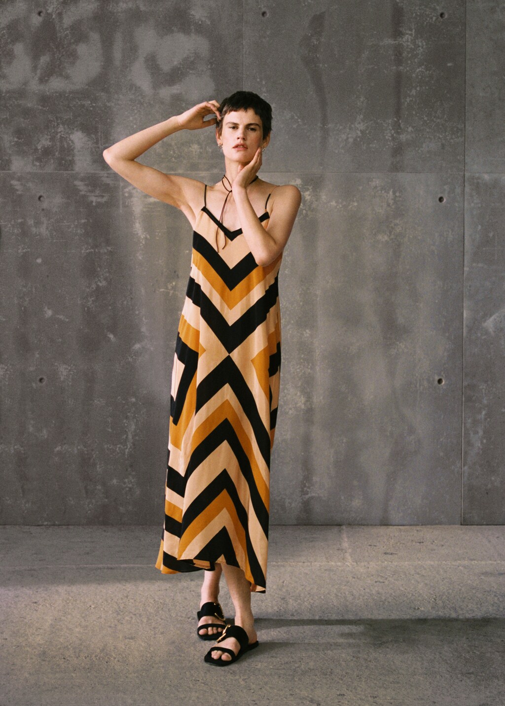 Striped satin dress - Details of the article 6