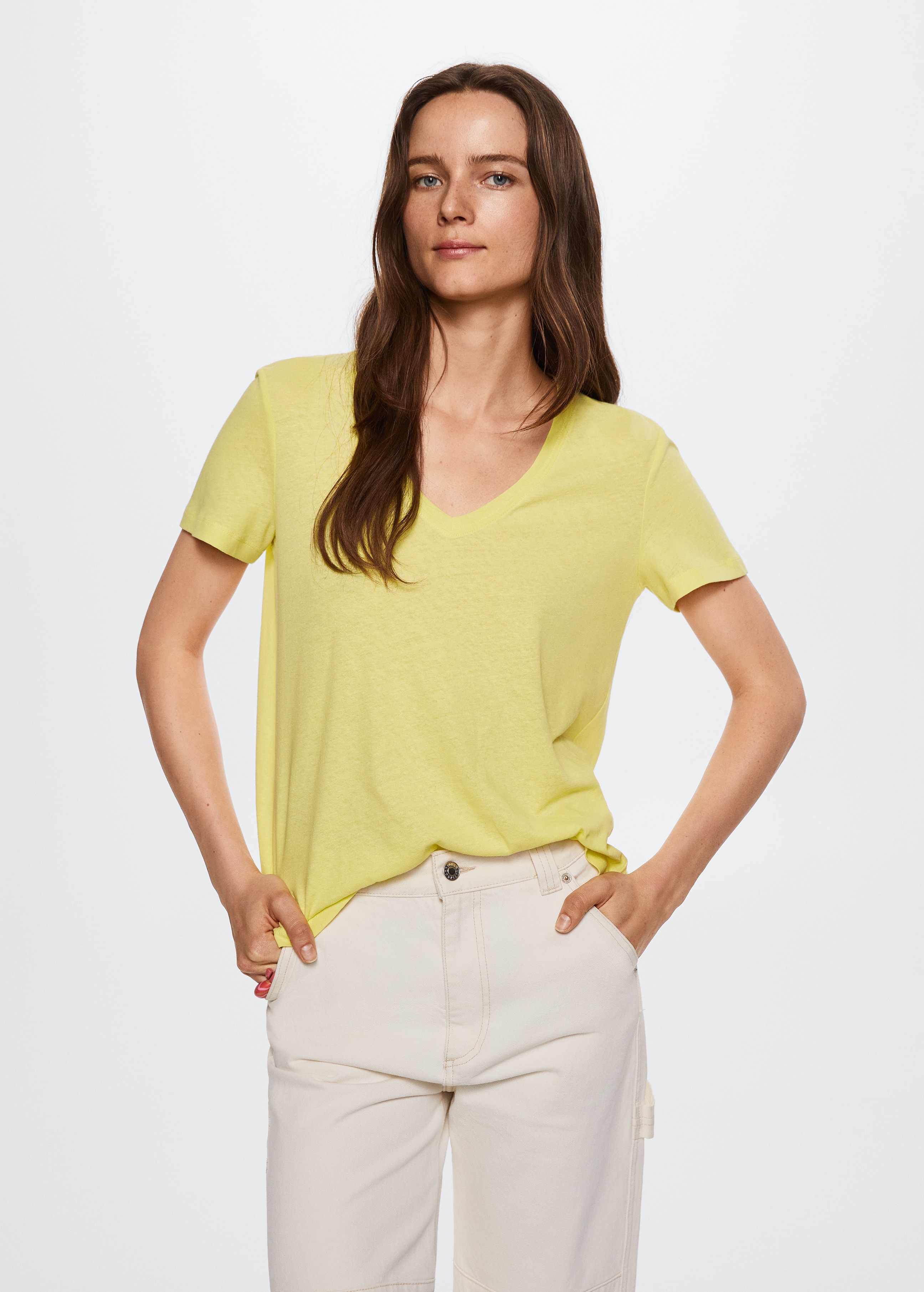 Cotton linen-blend T-shirt - Medium plane
