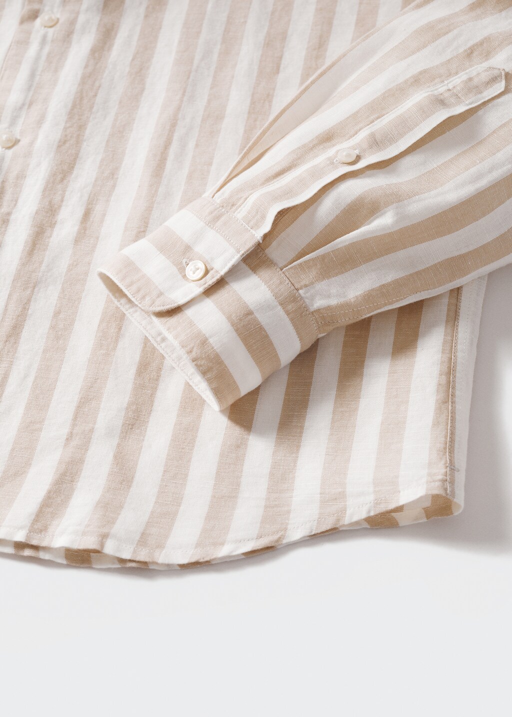 Regular-fit striped linen shirt - Details of the article 8