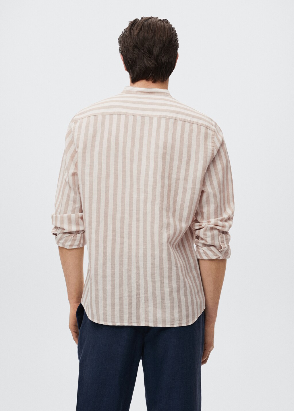 Regular-fit striped linen shirt - Reverse of the article