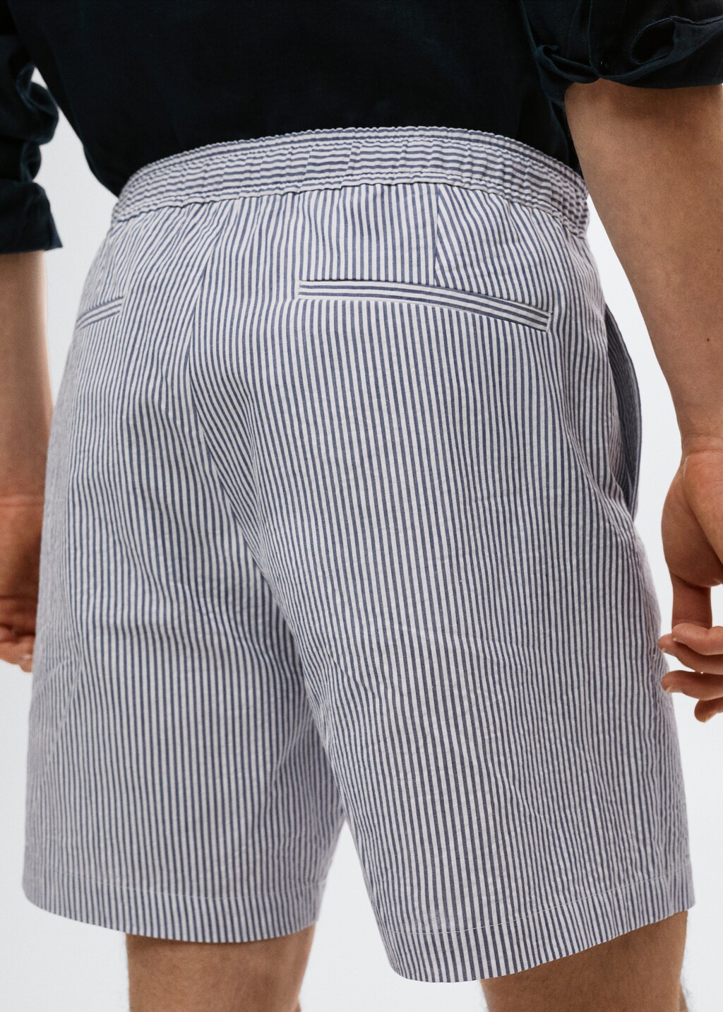 Striped seersucker shorts - Details of the article 3