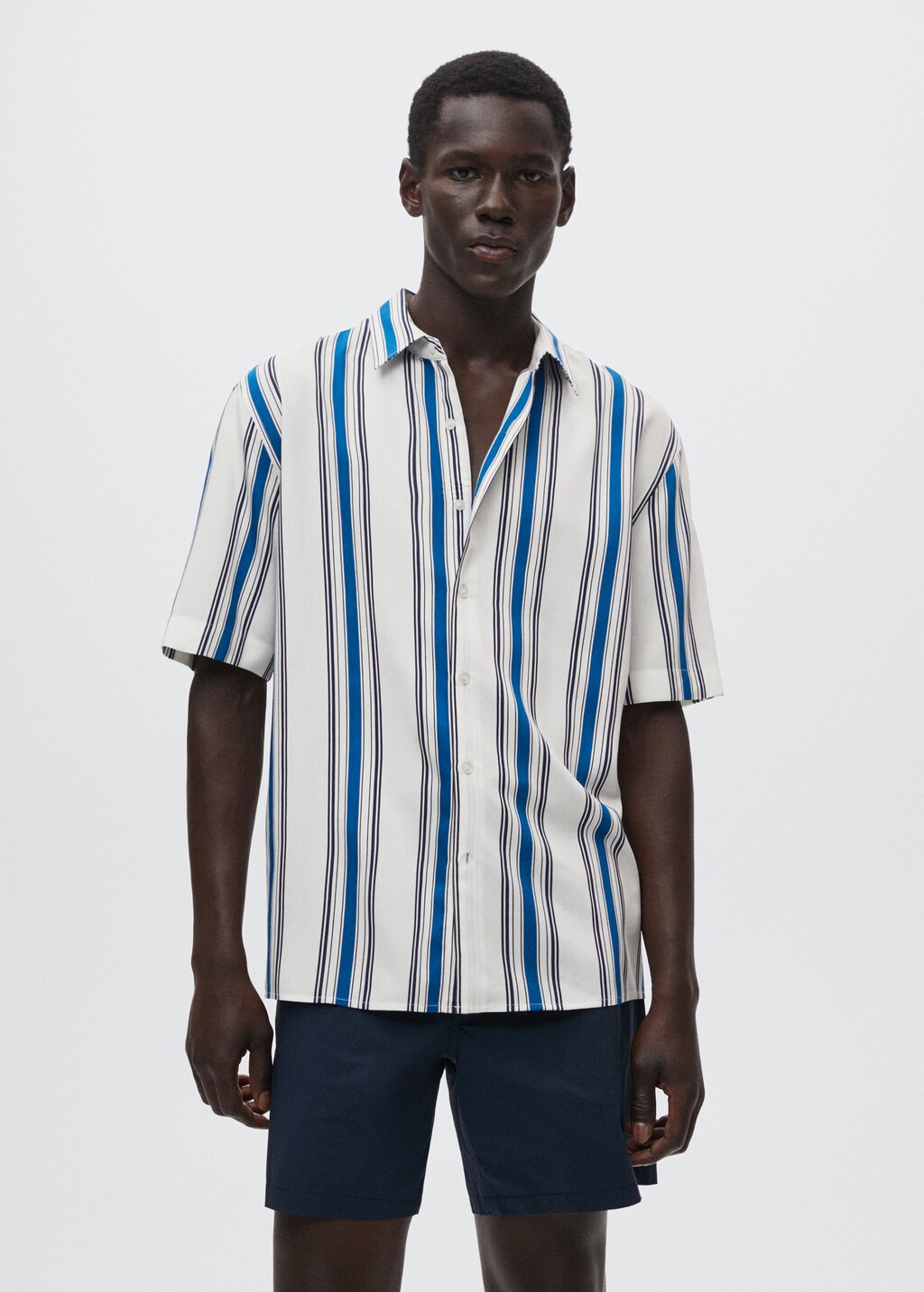 Striped flowy shirt Men MANGO OUTLET United Kingdom