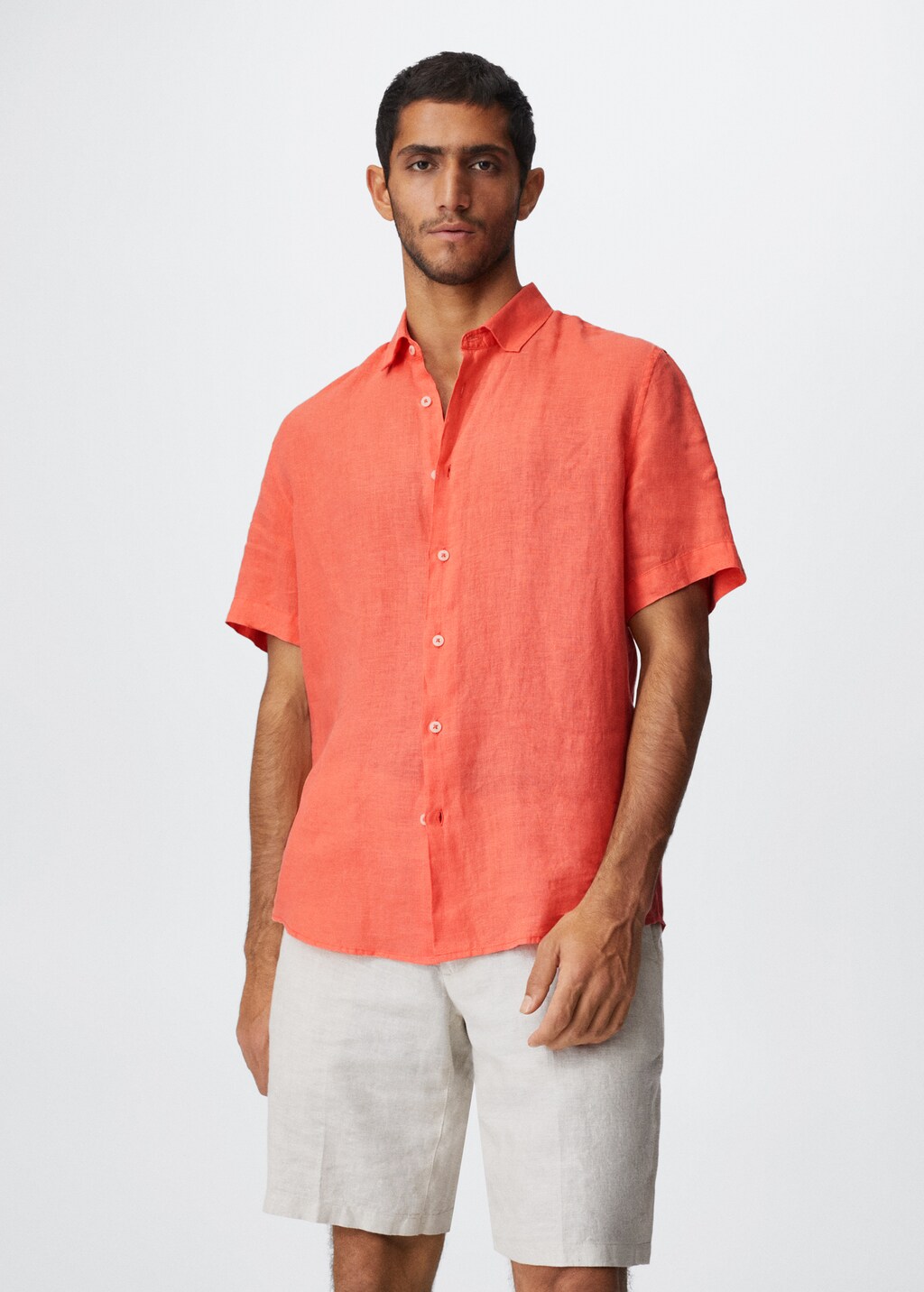 100% linen short sleeve shirt - Medium plane