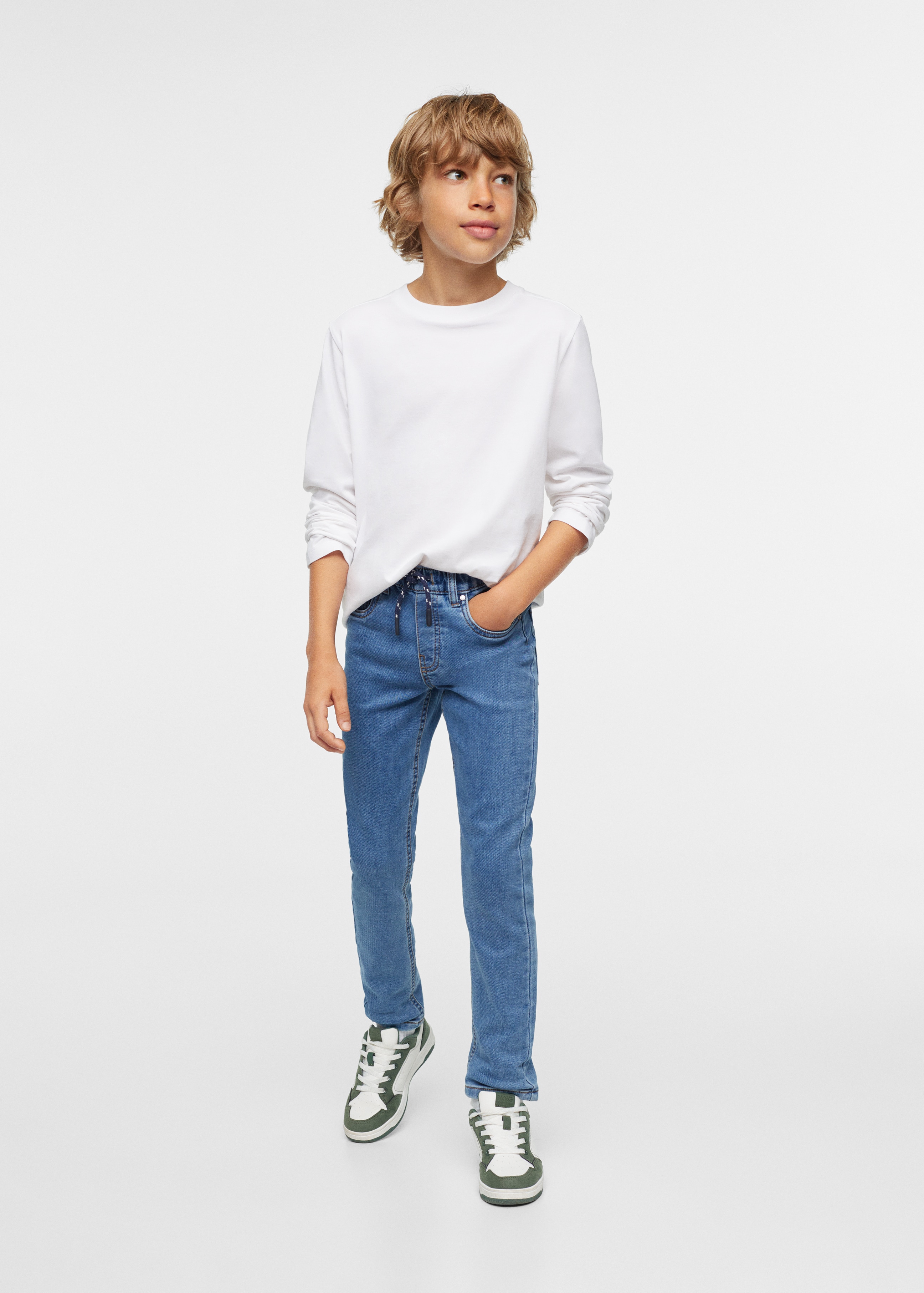 Lace drawstring waist jeans - Medium plane