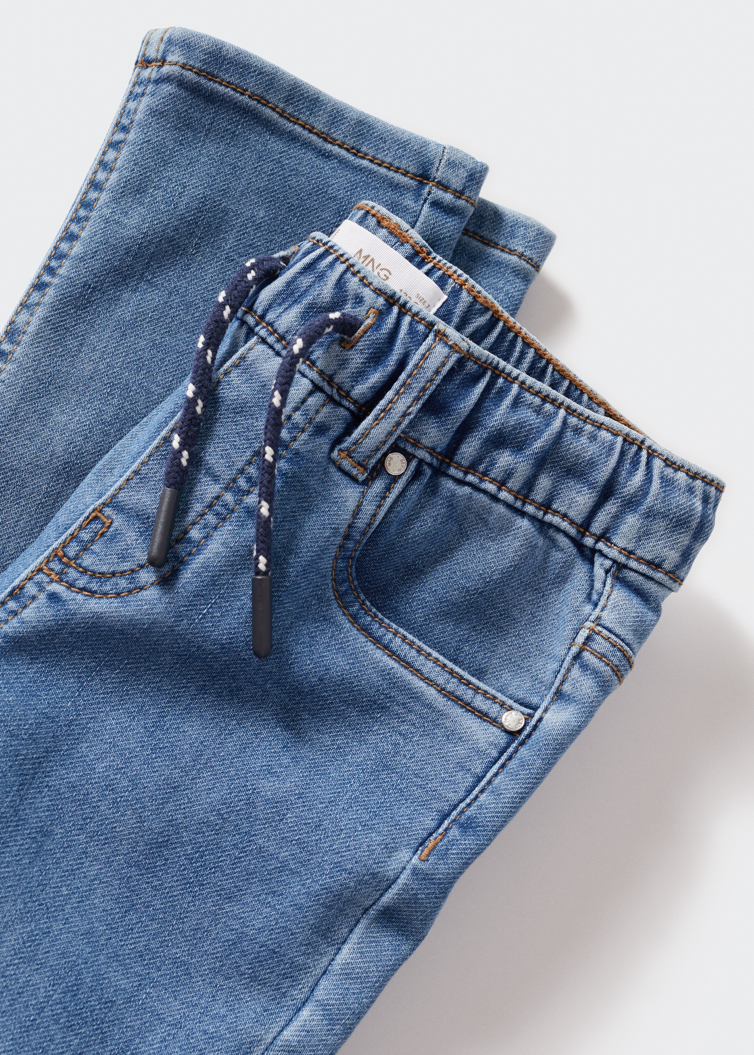 Lace drawstring waist jeans - Details of the article 8