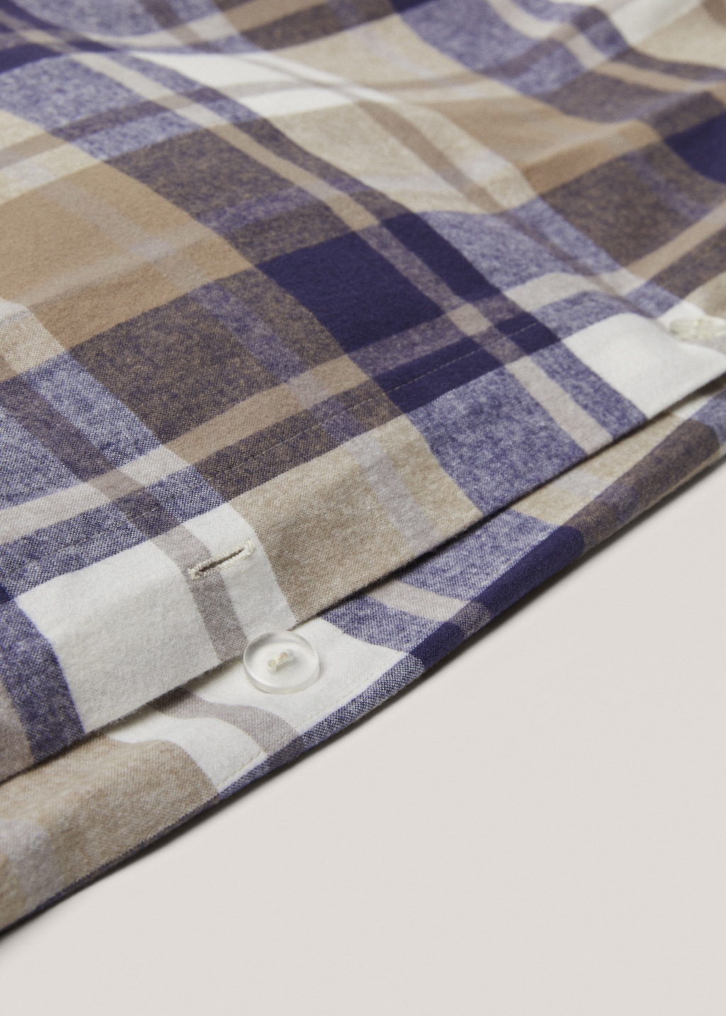 Woven check flannel duvet cover Bed 135/140cm - Medium plane