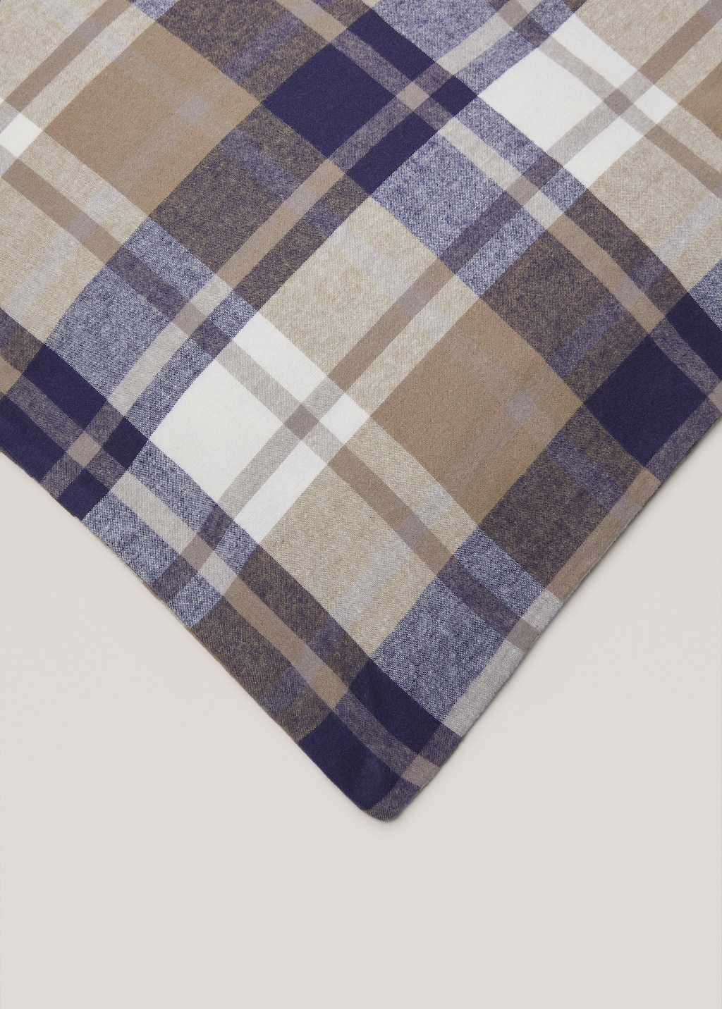 Woven check flannel duvet cover Bed 135/140cm - Details of the article 3