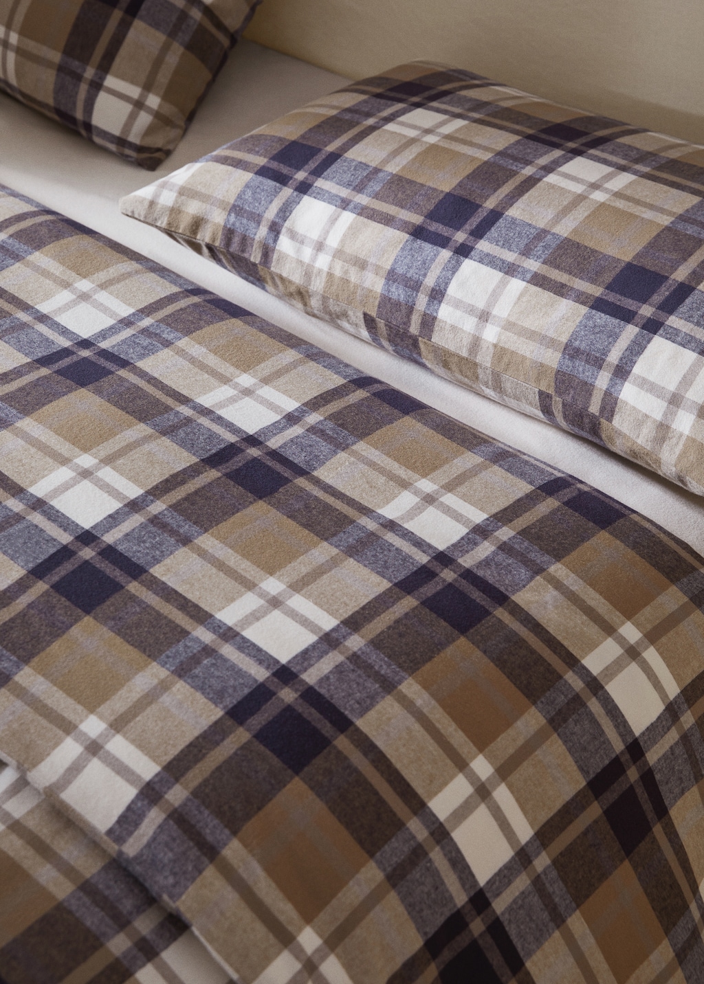 Woven check flannel duvet cover Bed 135/140cm - Details of the article 7