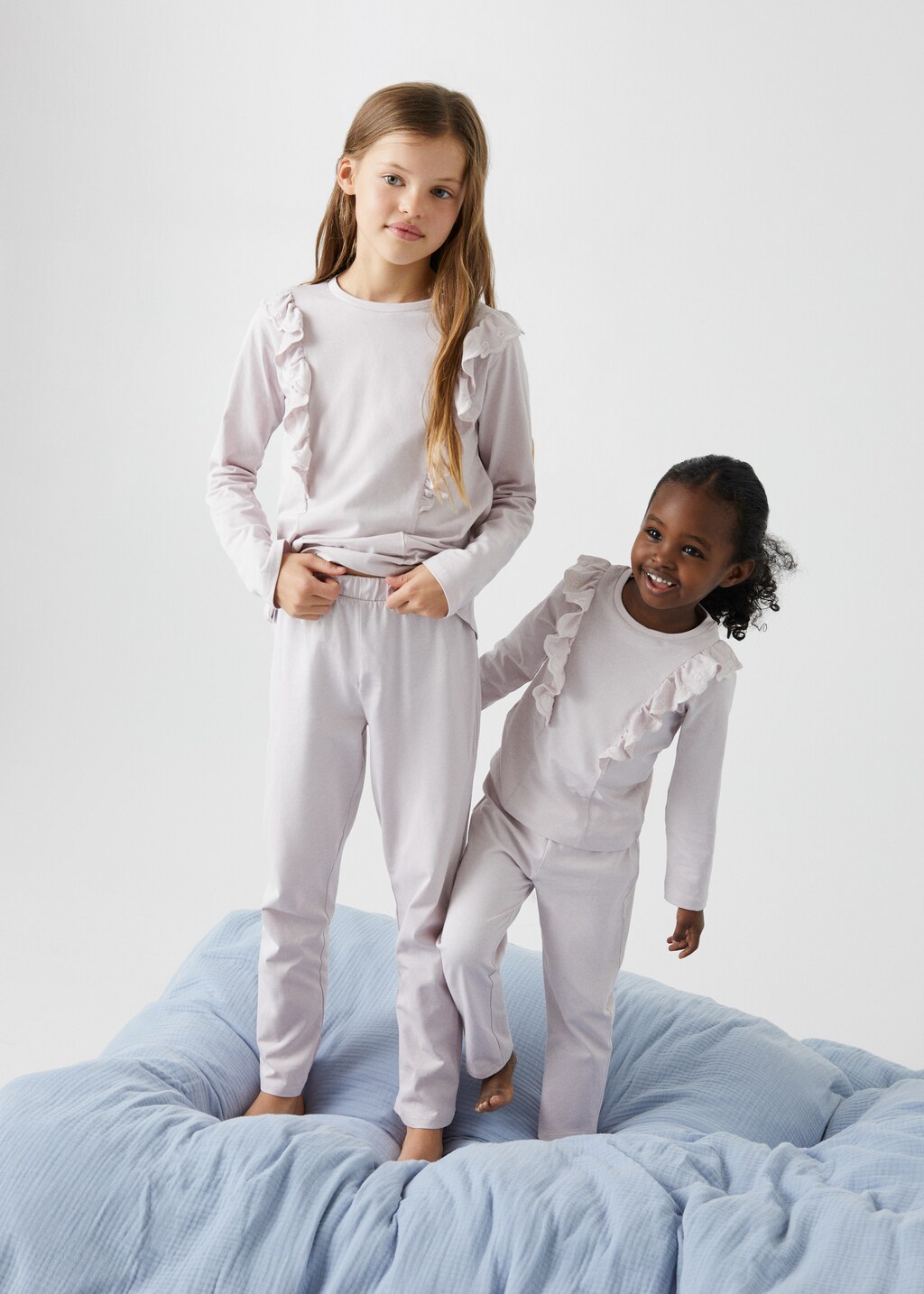 Ruffled cotton pyjamas - Medium plane