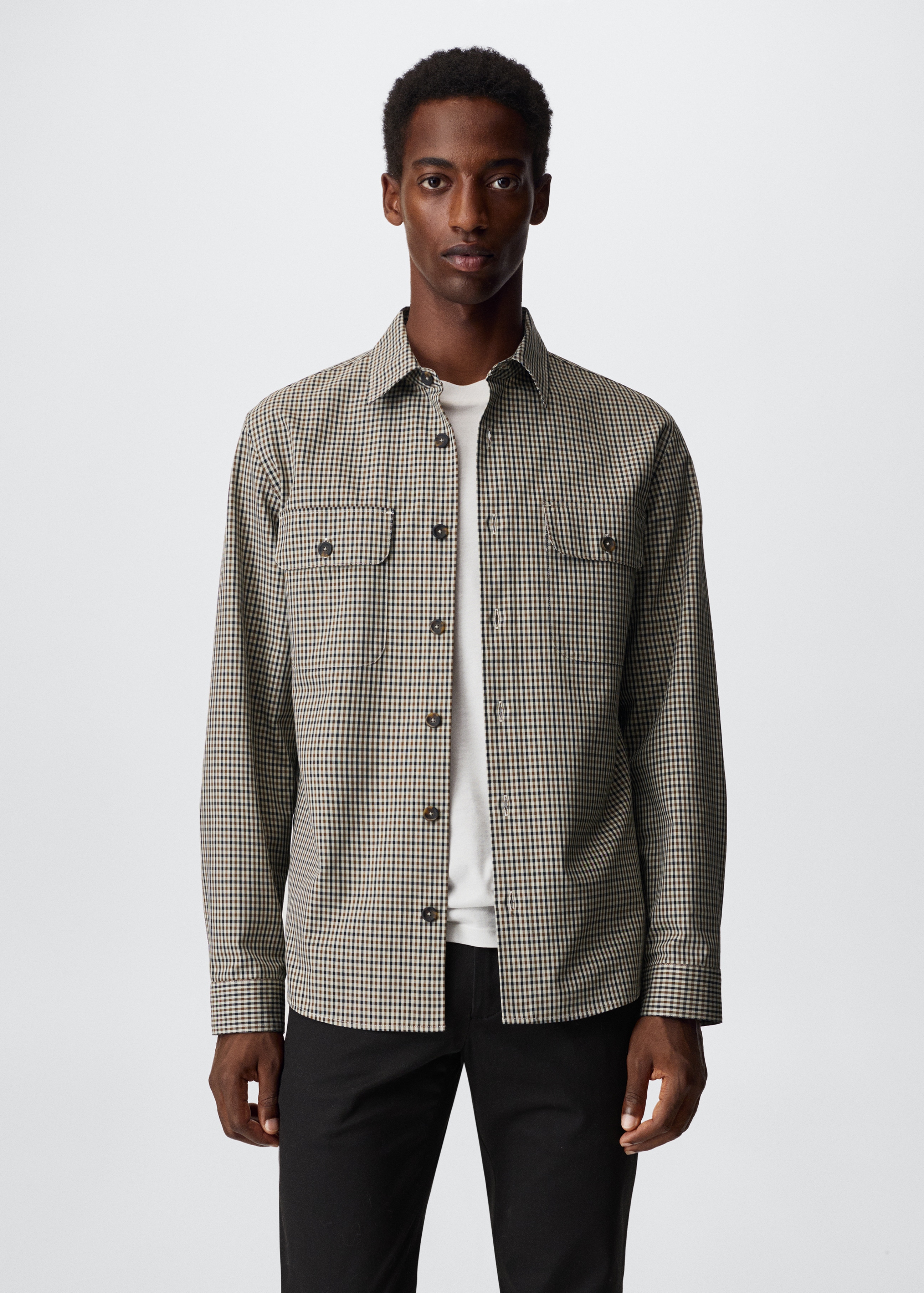 Gingham check overshirt - Medium plane