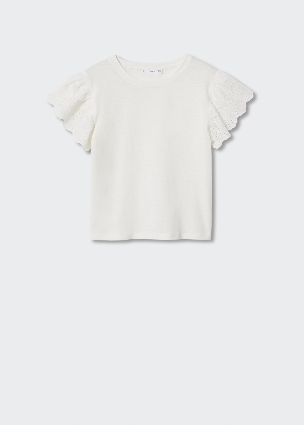 Cotton t-shirt with openwork detail - Article without model